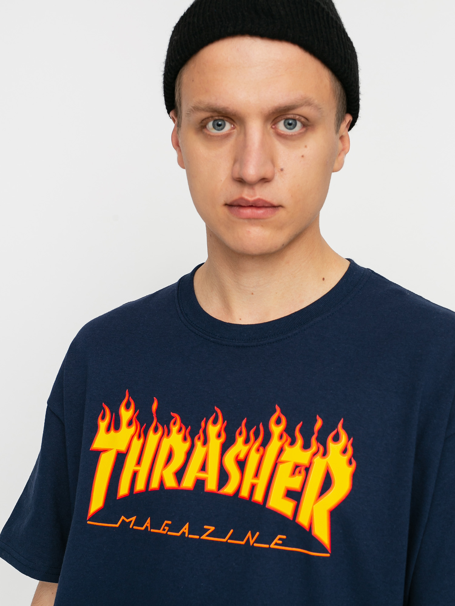 Thrasher T-Shirt Flame Logo (navy/blue)
