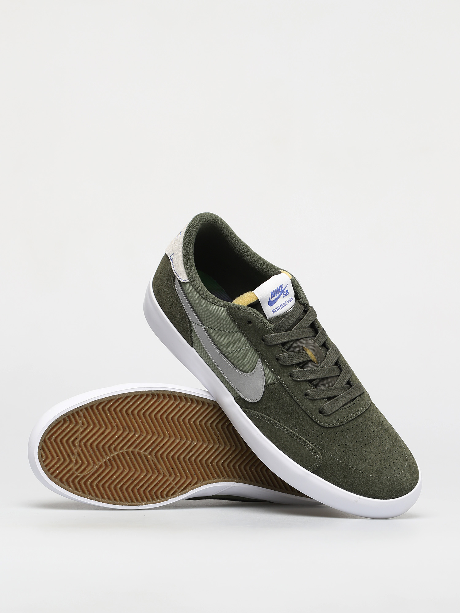 Nike SB Heritage Vulc Prm Shoes (cargo khaki/medium grey spiral sage)