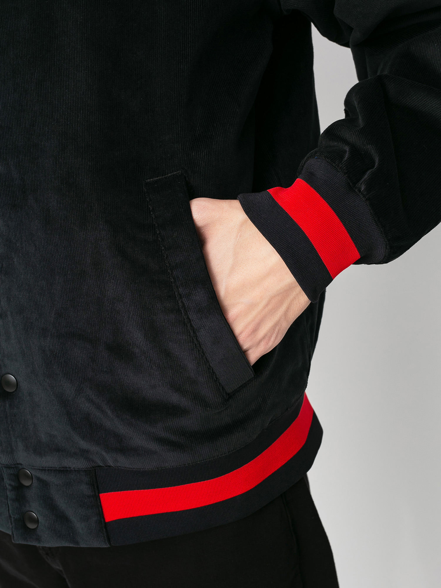 Nike SB Corduroy Bomber Jacket (black/black/university red/black)