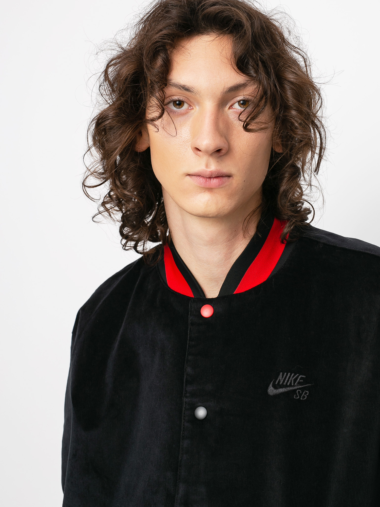 Nike SB Corduroy Bomber Jacket (black/black/university red/black)