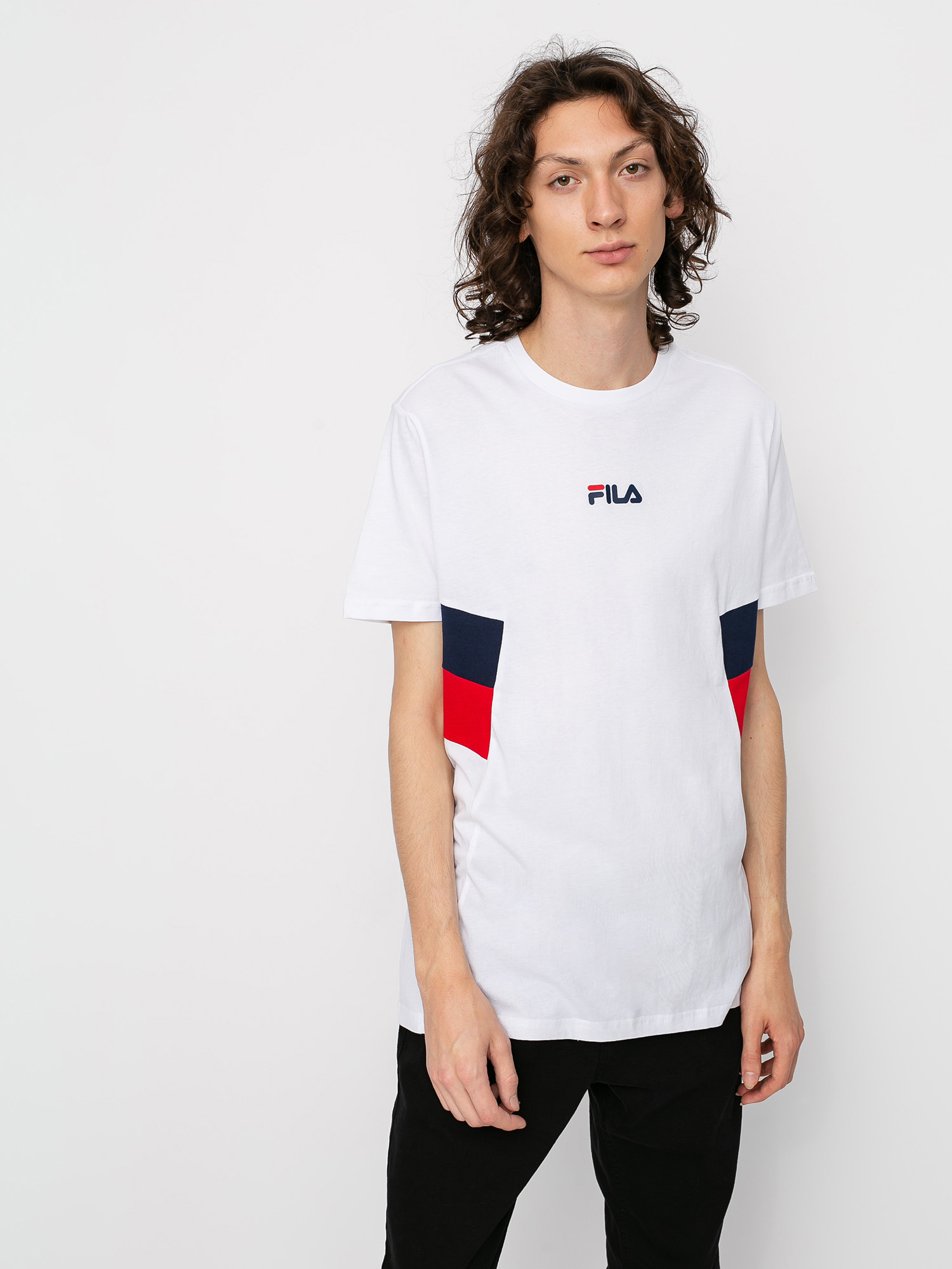 Fila Barry T-Shirt (bright white/black iris/true red)