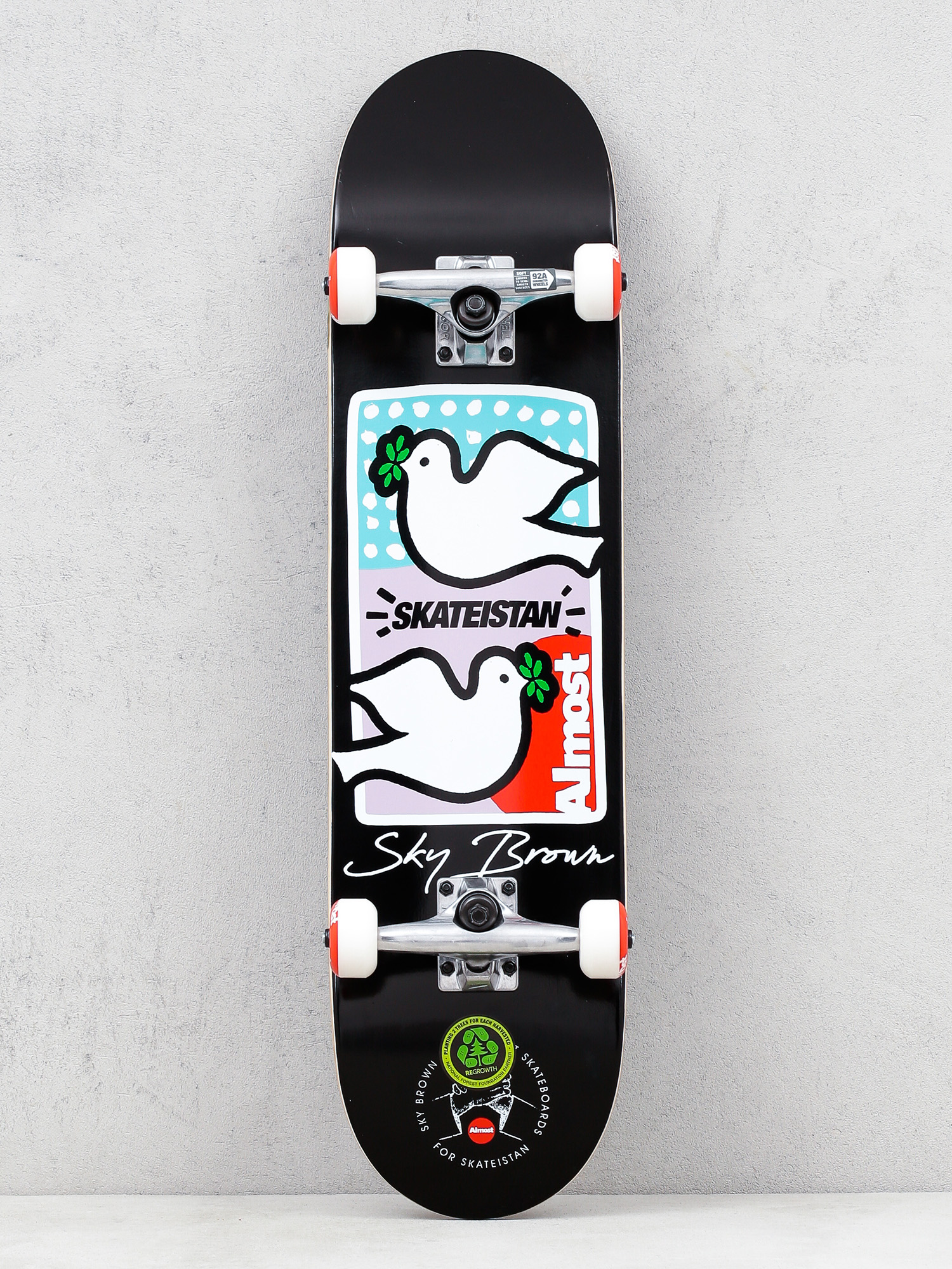 Almost Sky Brown Double Doves Skateboard (black)