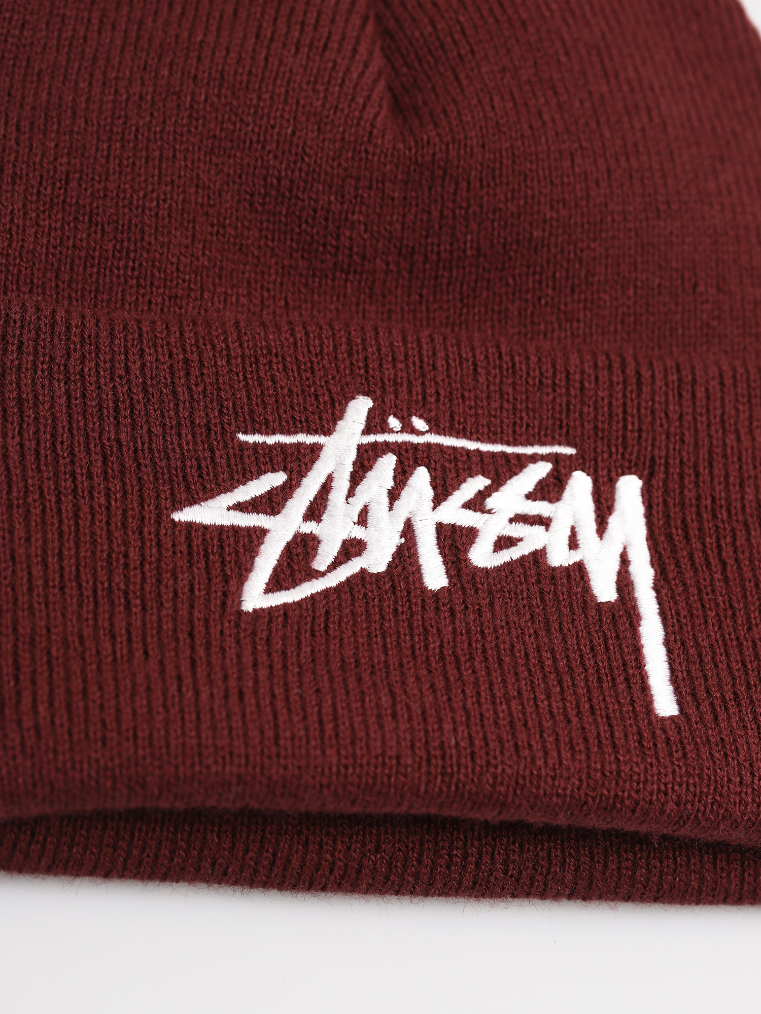 Stussy Big Stock Cuff Beanie (burgundy)