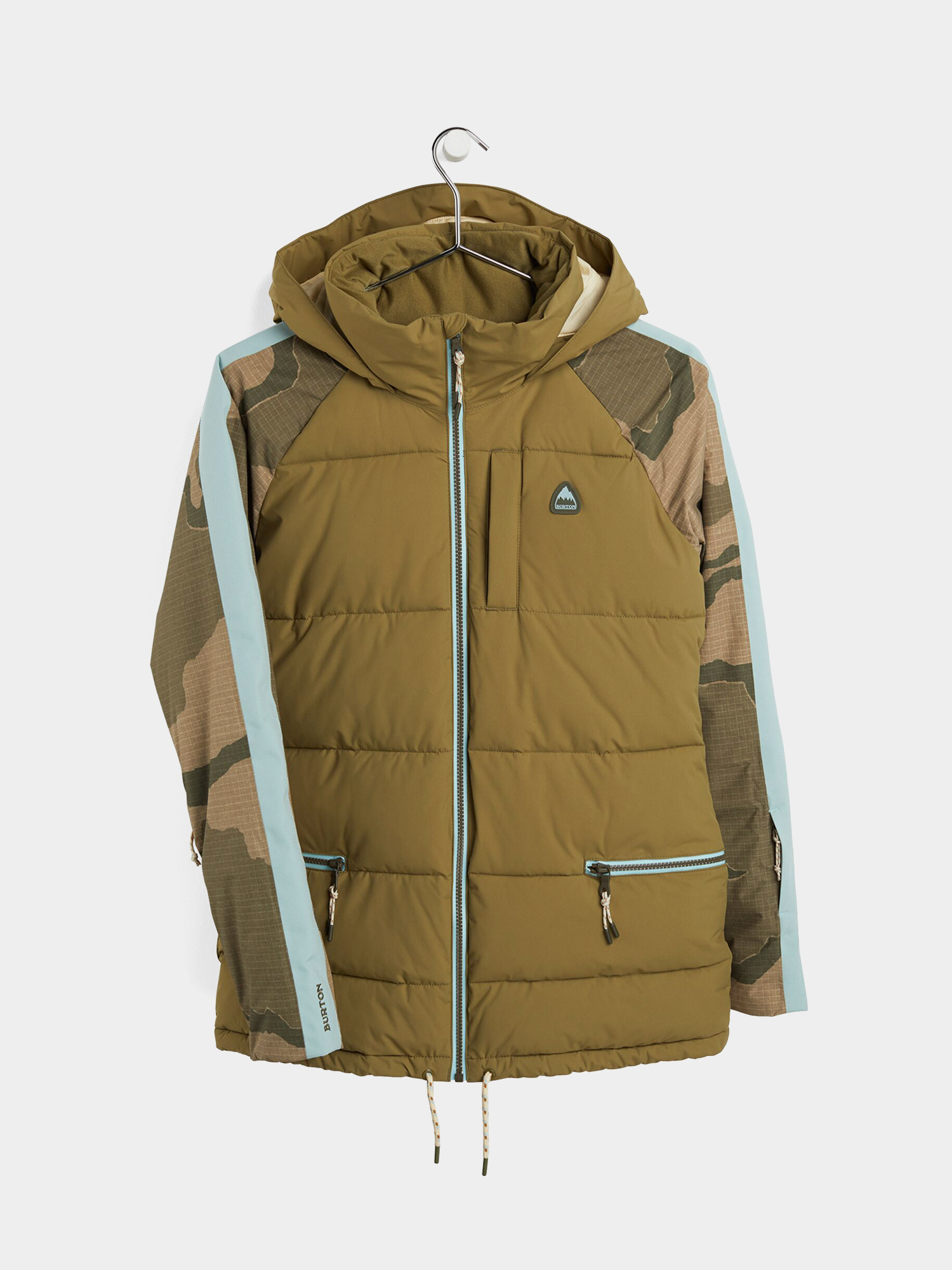 Womens Burton Keelan Snowboard jacket (martini olive/barren camo/ether blue)