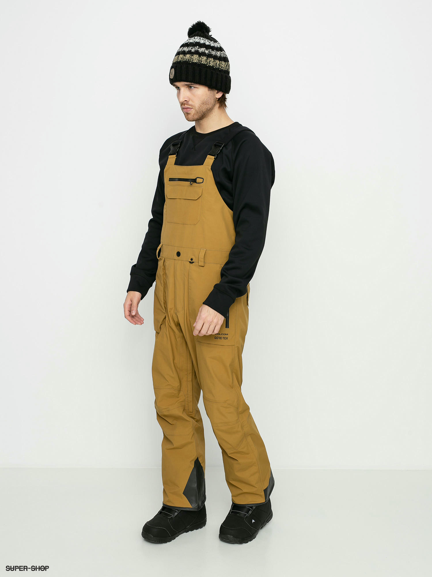 Mens Volcom Rain Gore Bib Overall Snowboard pants (burnt khaki)