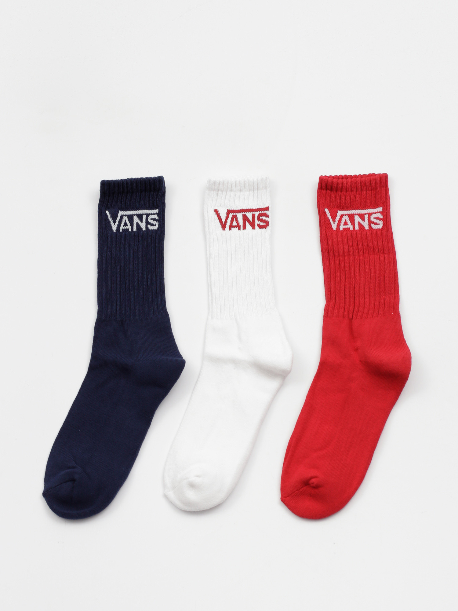 Vans Classic Crew 3Pk Socks (dress blues/chilli pepper)