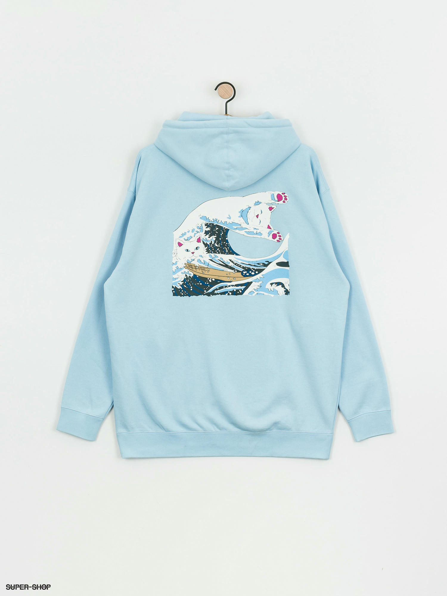 Ripndip great wave deals light blue hoodie