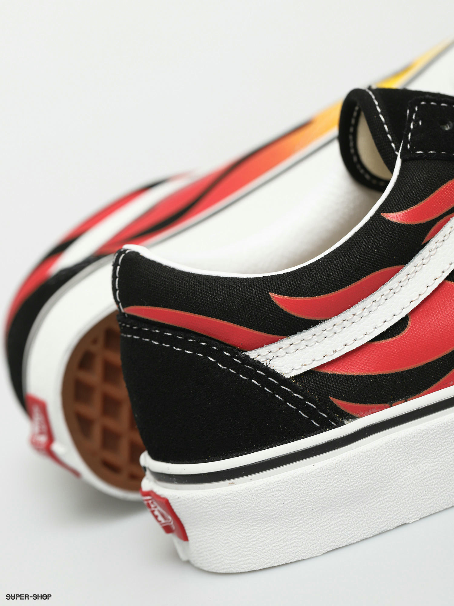 red black and white vans shoes