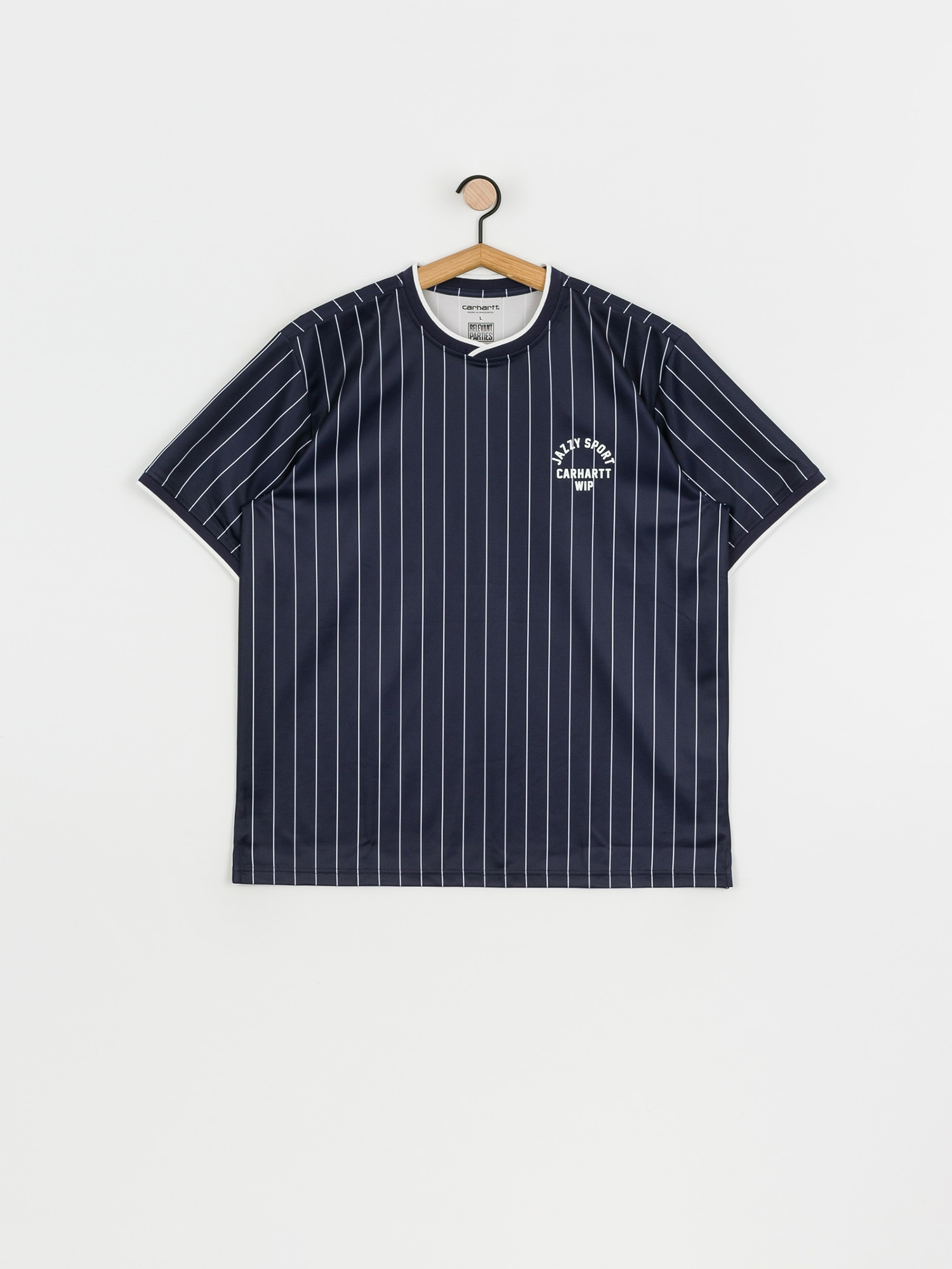 Carhartt WIP X Relevant Parties Jazzy Sport Jersey T-shirt (navy/white stripes)