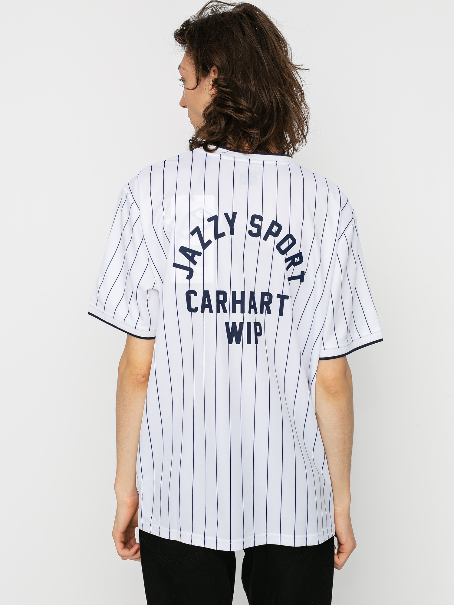 Carhartt WIP X Relevant Parties Jazzy Sport Jersey T-Shirt (white/navy stripes)