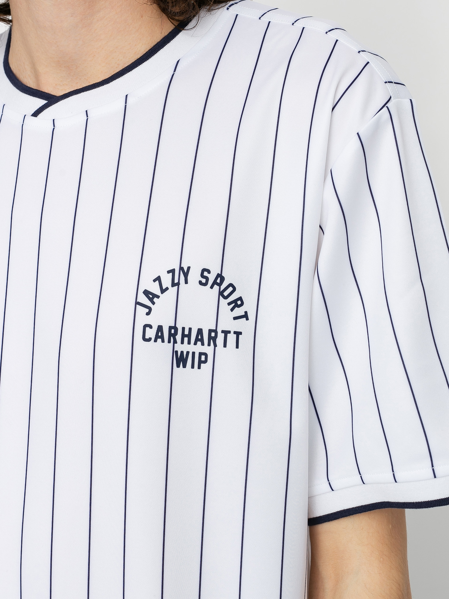 Carhartt WIP X Relevant Parties Jazzy Sport Jersey T-Shirt (white/navy stripes)