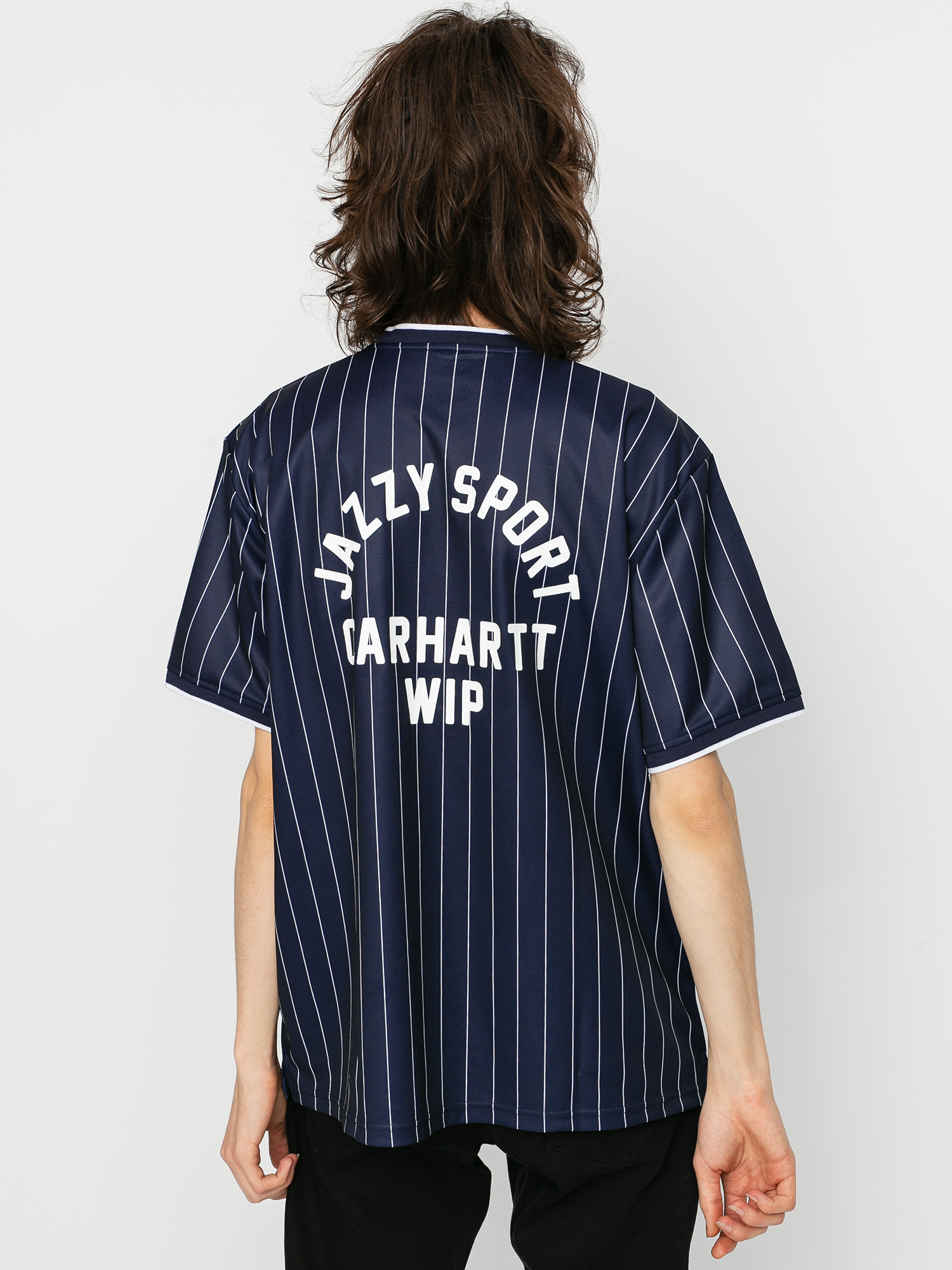 Carhartt WIP X Relevant Parties Jazzy Sport Jersey T-shirt (navy/white stripes)