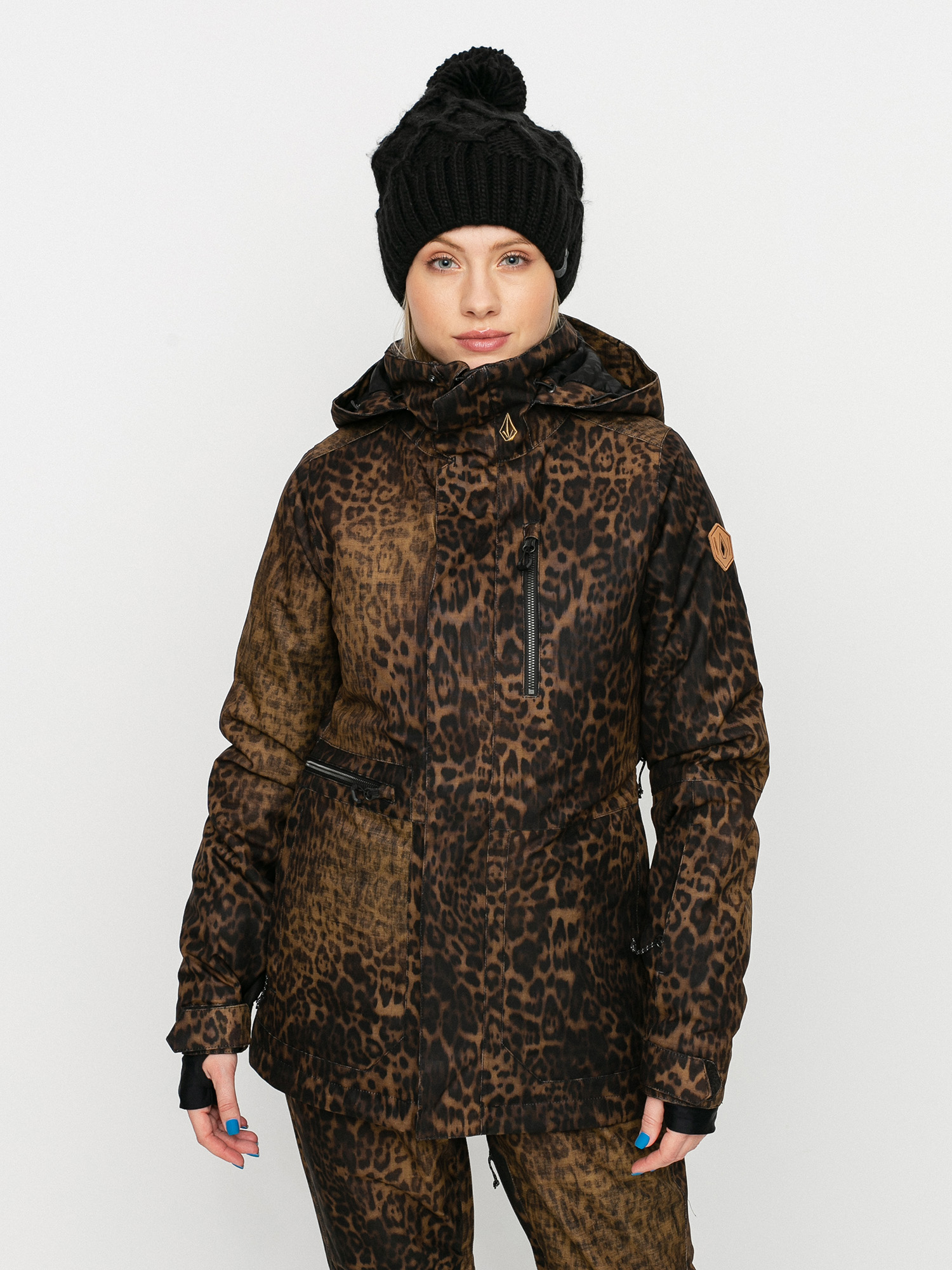 Womens Volcom Shelter 3D Stretch Snowboard jacket (leopard)