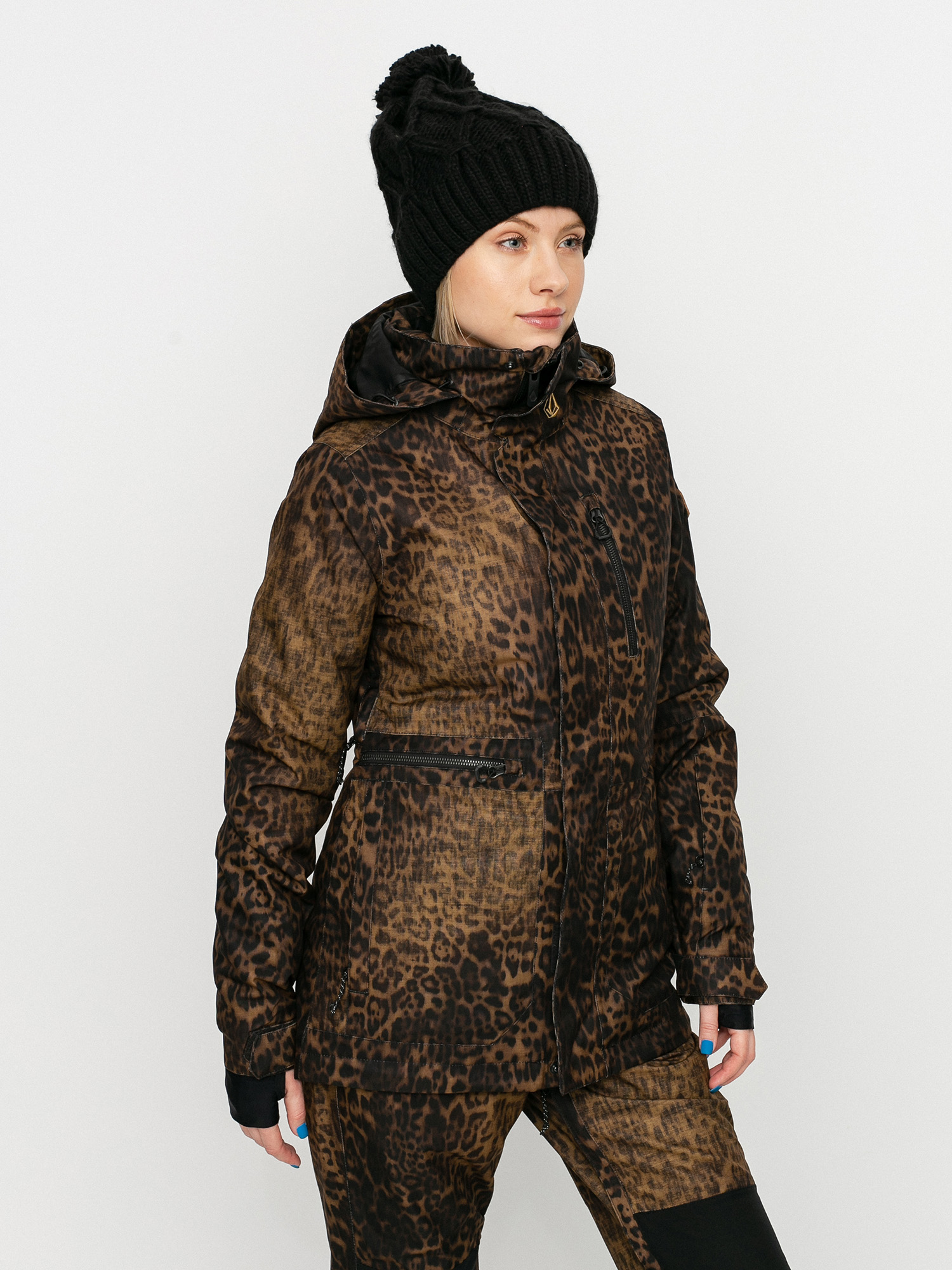 Womens Volcom Shelter 3D Stretch Snowboard jacket (leopard)