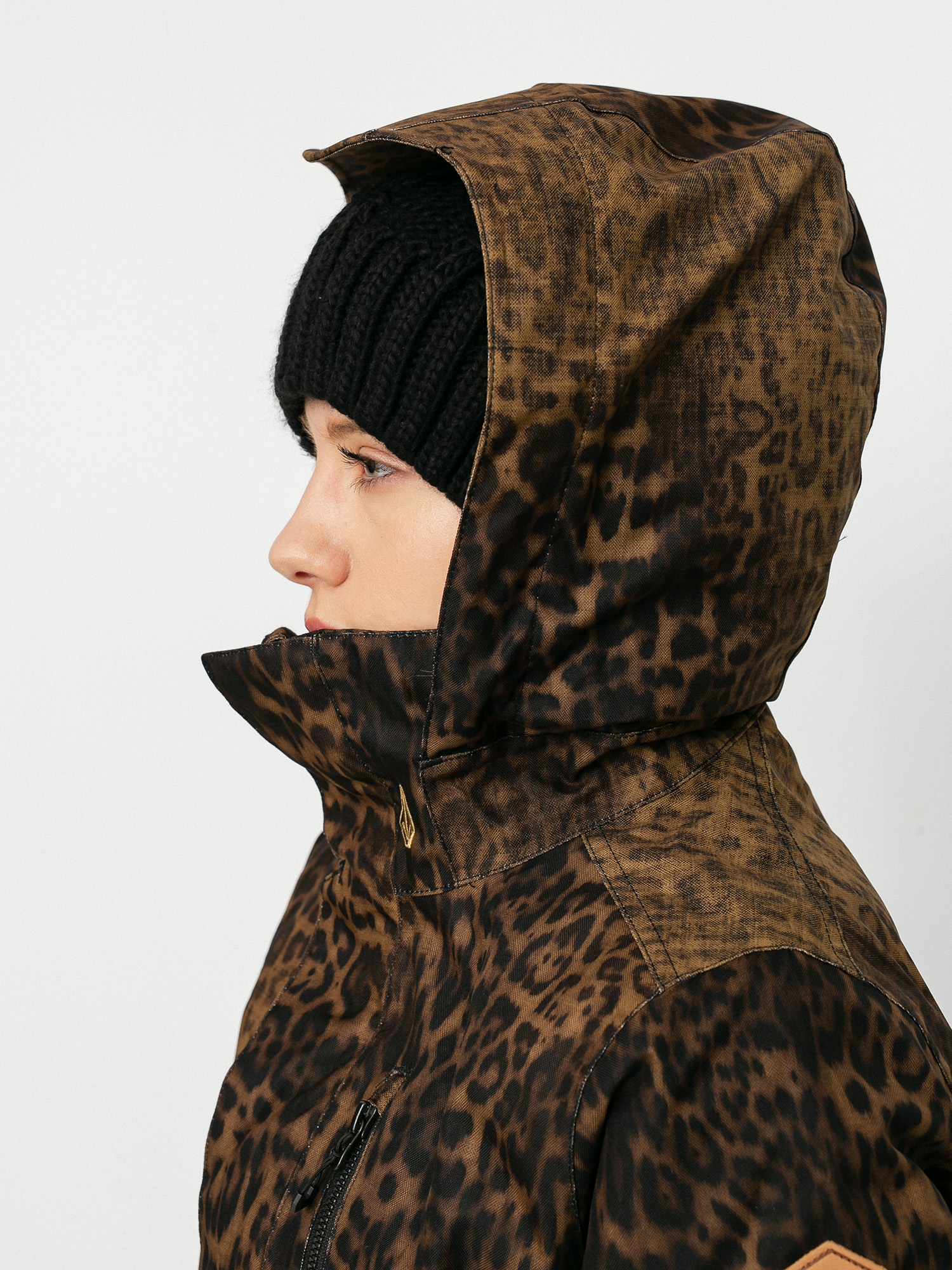 Womens Volcom Shelter 3D Stretch Snowboard jacket (leopard)