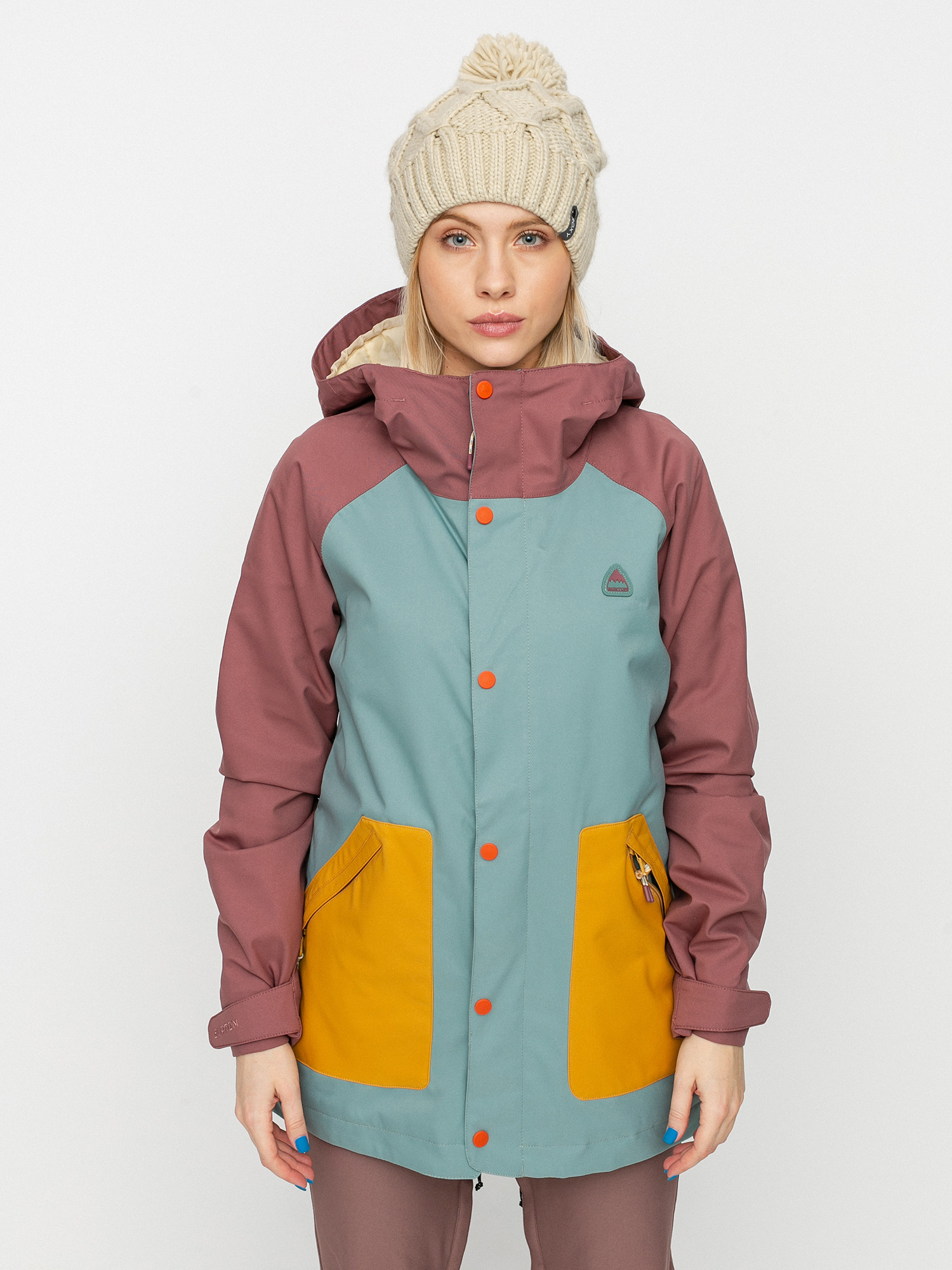 Womens Burton Eastfall Snowboard jacket (rose brown/trellis/harvest gold)