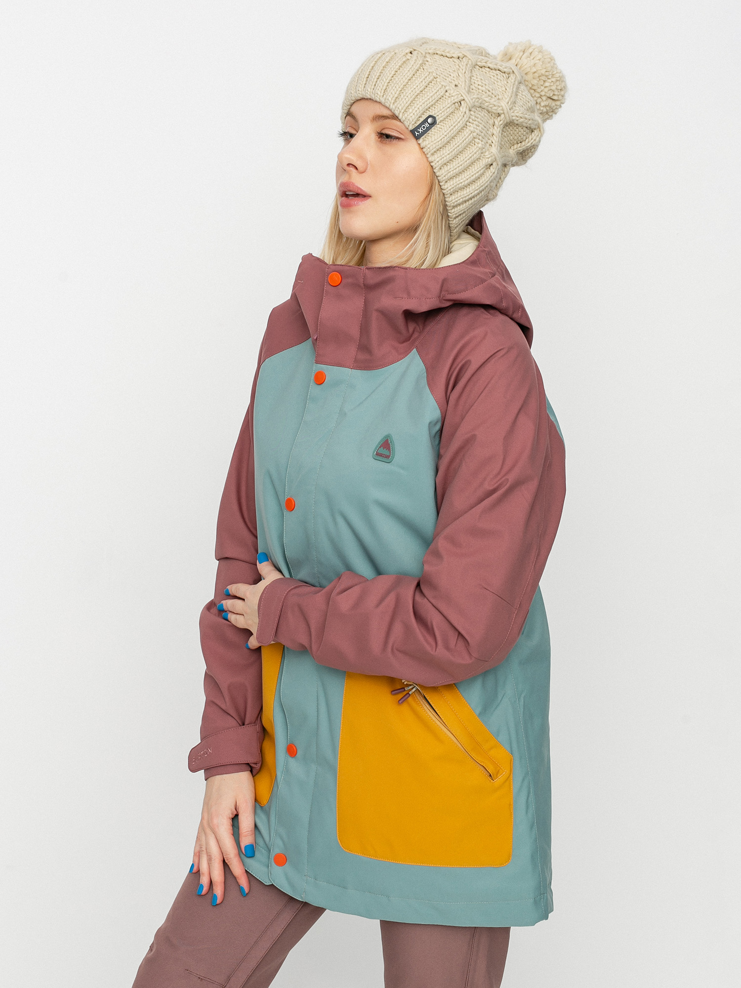 Womens Burton Eastfall Snowboard jacket (rose brown/trellis/harvest gold)