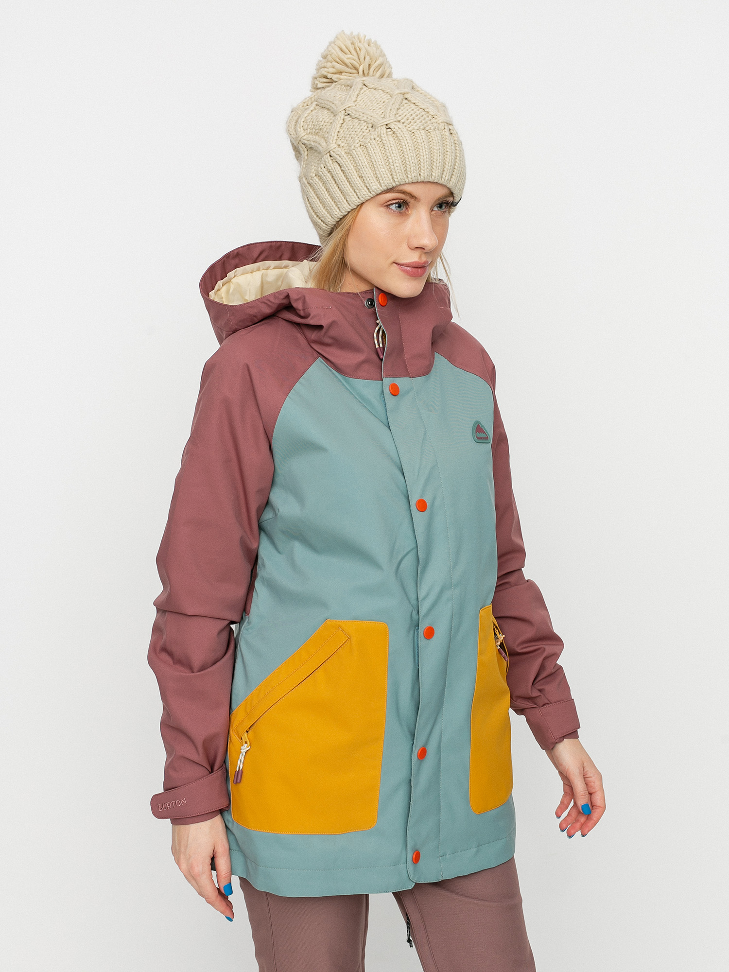 Womens Burton Eastfall Snowboard jacket (rose brown/trellis/harvest gold)