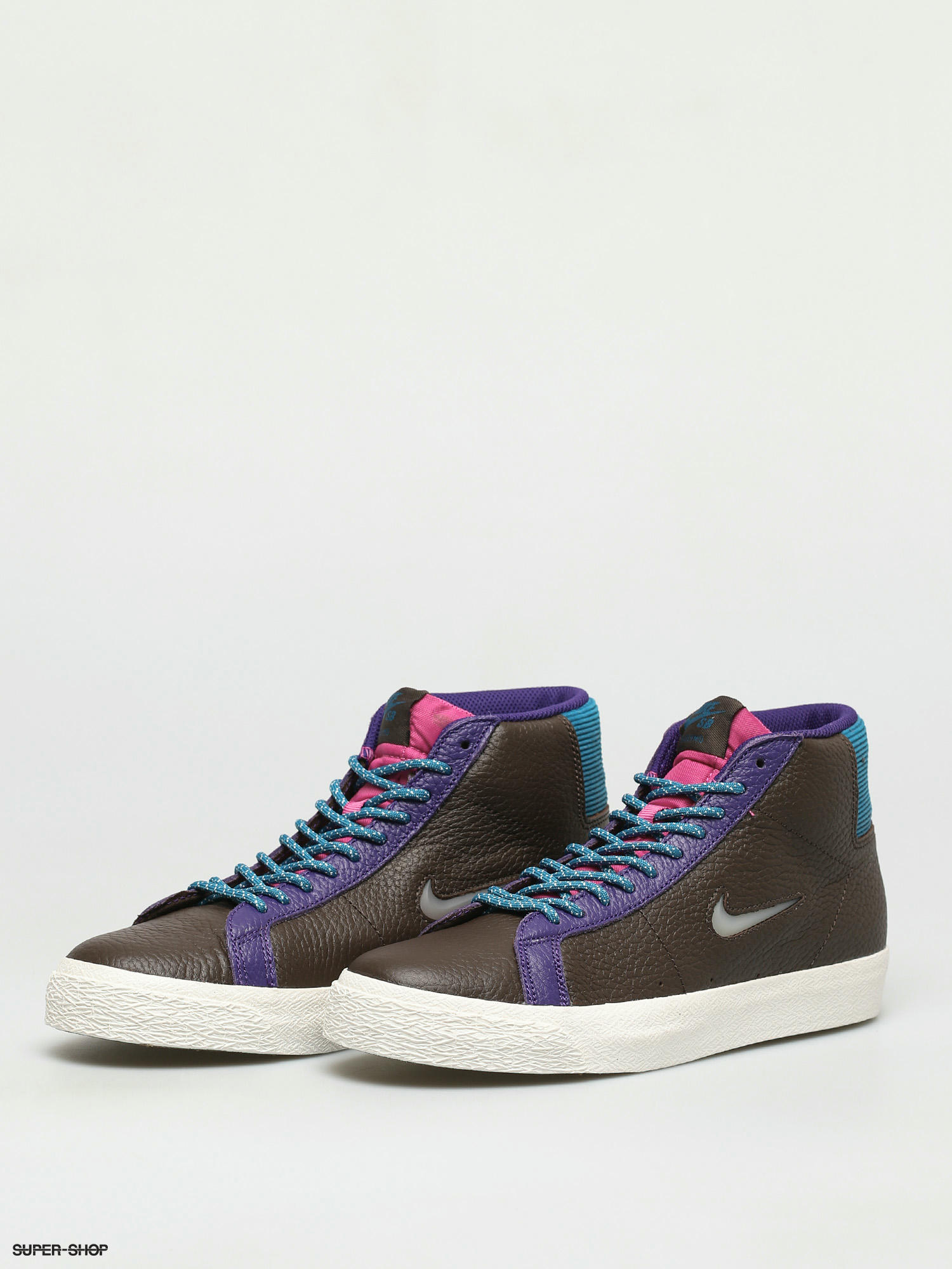 Nike Sb Zoom Blazer Mid Premium Shoes Baroque Brown White Green Abyss