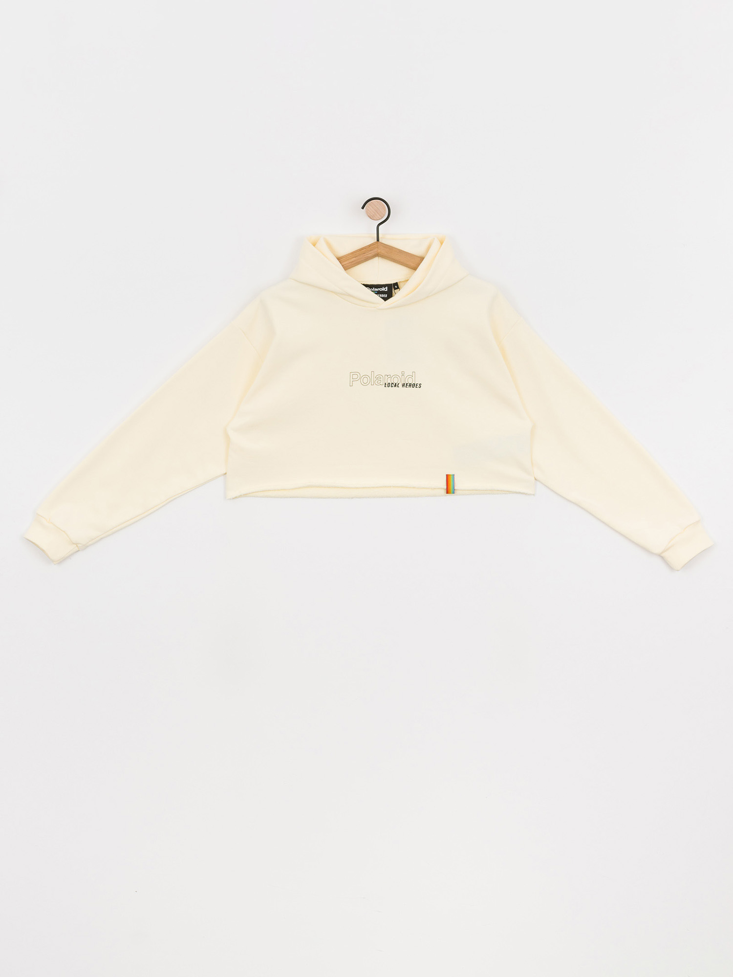 Local Heroes X Polaroid Ribbon Heart Cropped HD Hoodie Wmn (cream)