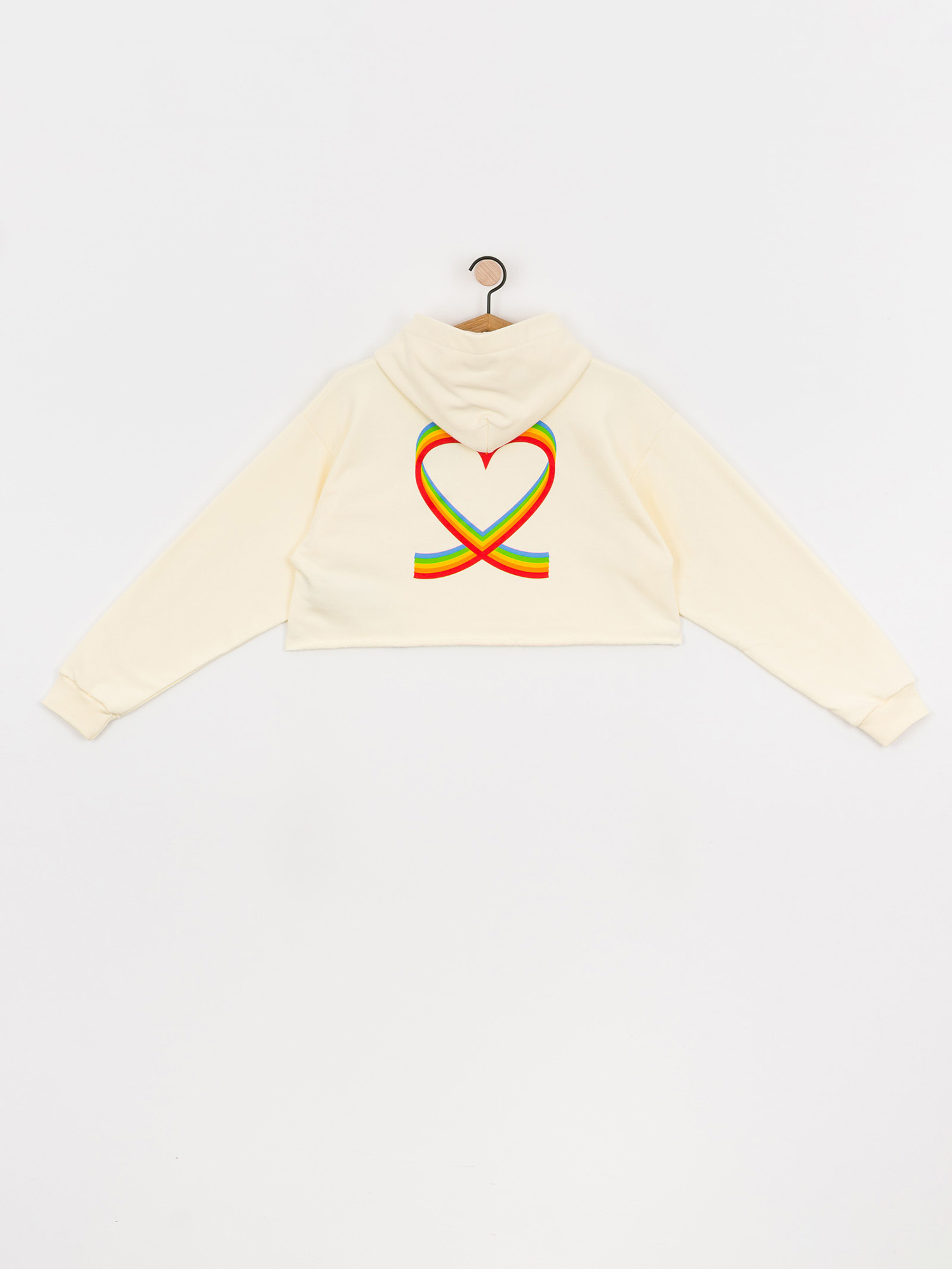 Local Heroes X Polaroid Ribbon Heart Cropped HD Hoodie Wmn (cream)