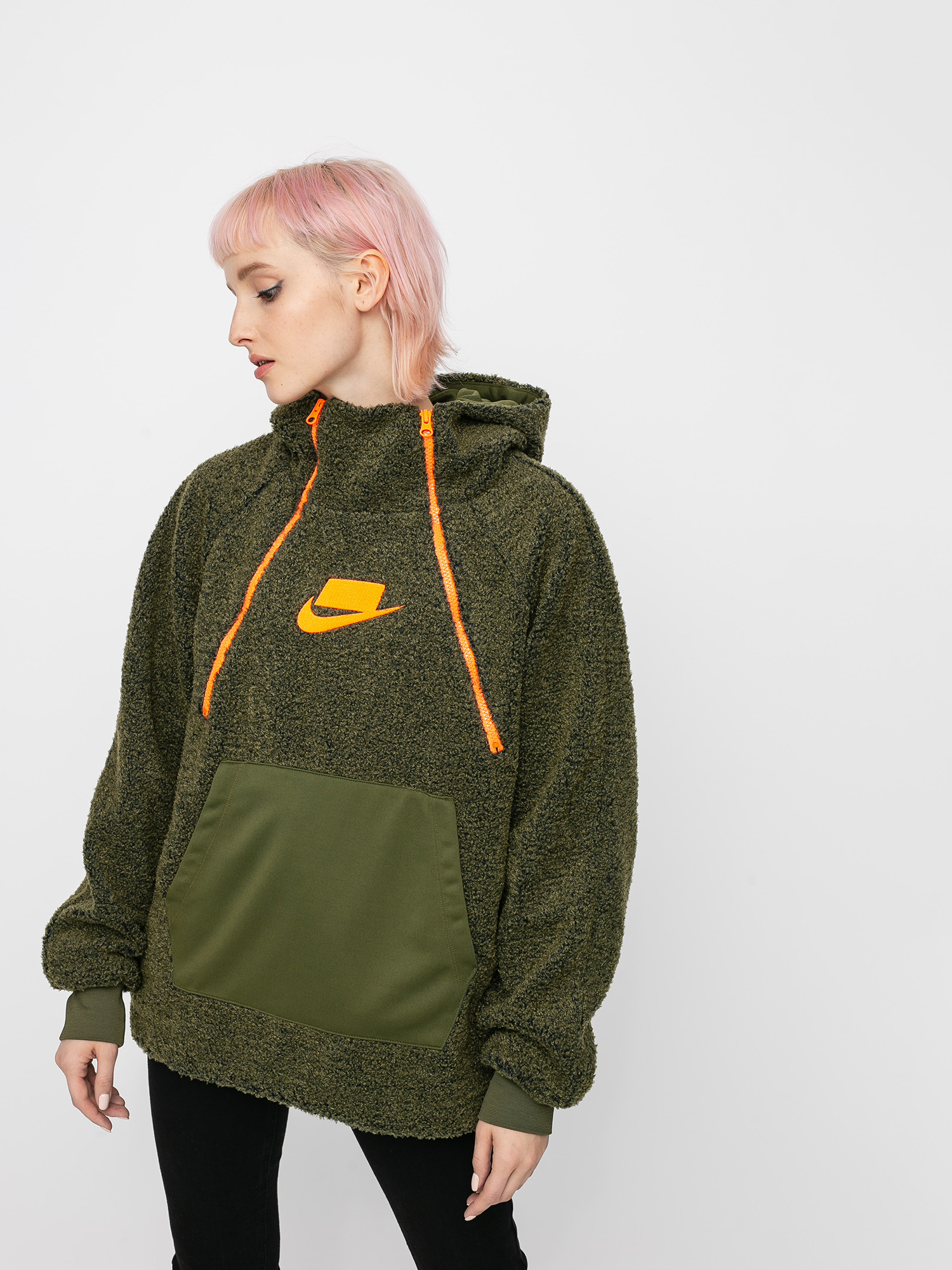 Nike Sherpa HD Hoodie Wmn (olive canvas/olive canvas/cone/cone)