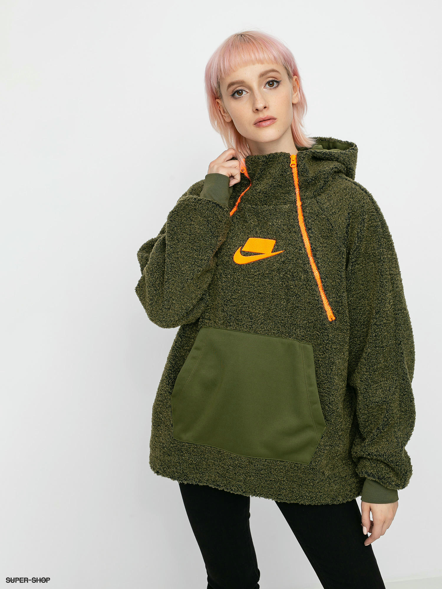 Olive store canvas hoodie