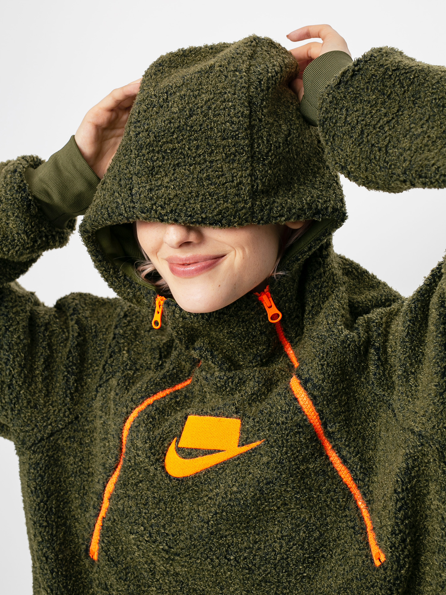 Nike Sherpa HD Hoodie Wmn (olive canvas/olive canvas/cone/cone)