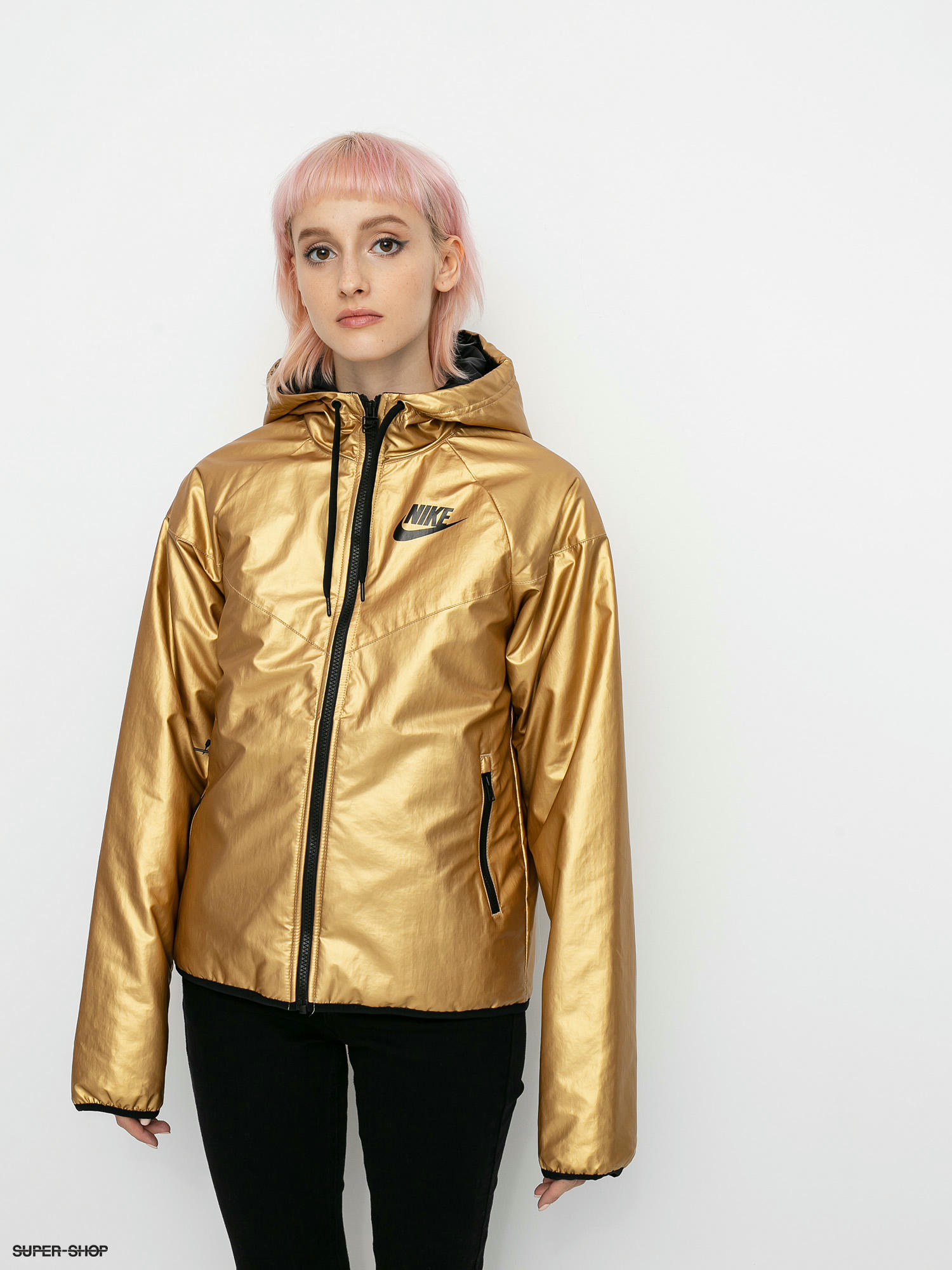 black gold nike jacket