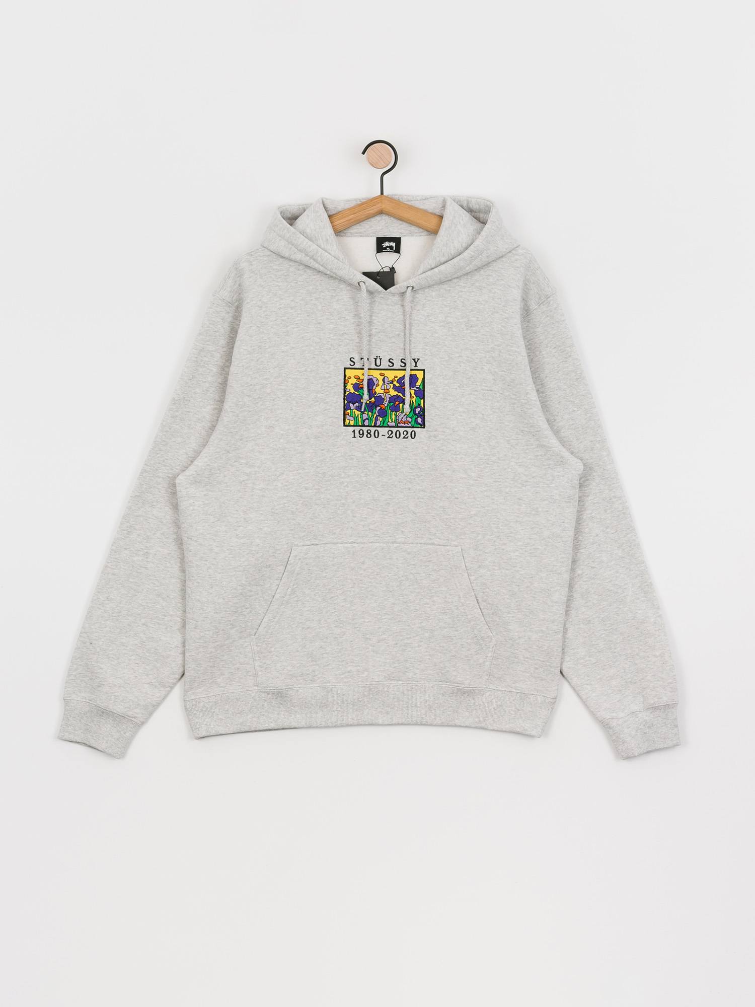 Stussy Irises App HD Hoodie ash heather