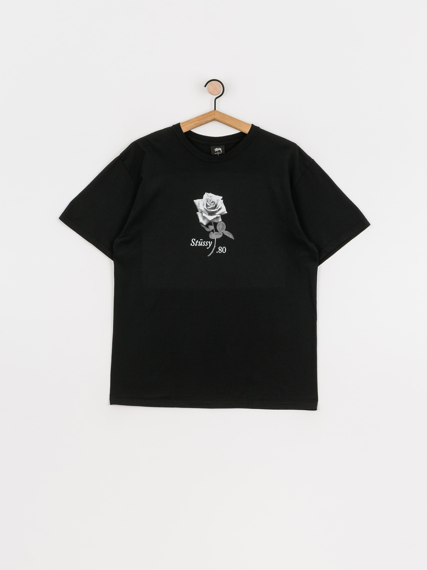 Stussy 80 Rose Pig. Dyed T-Shirt (black)