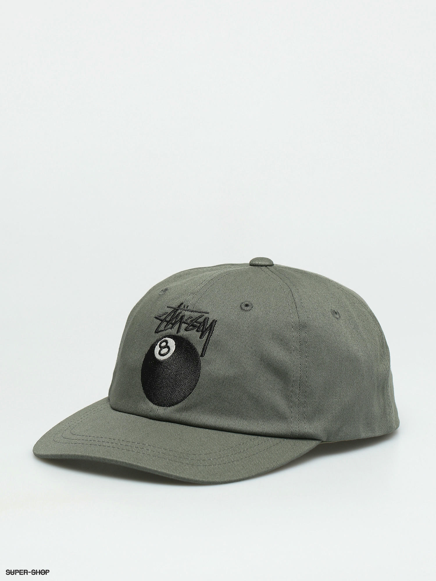 stussy キャップ DARK GREY 8ボール - 帽子