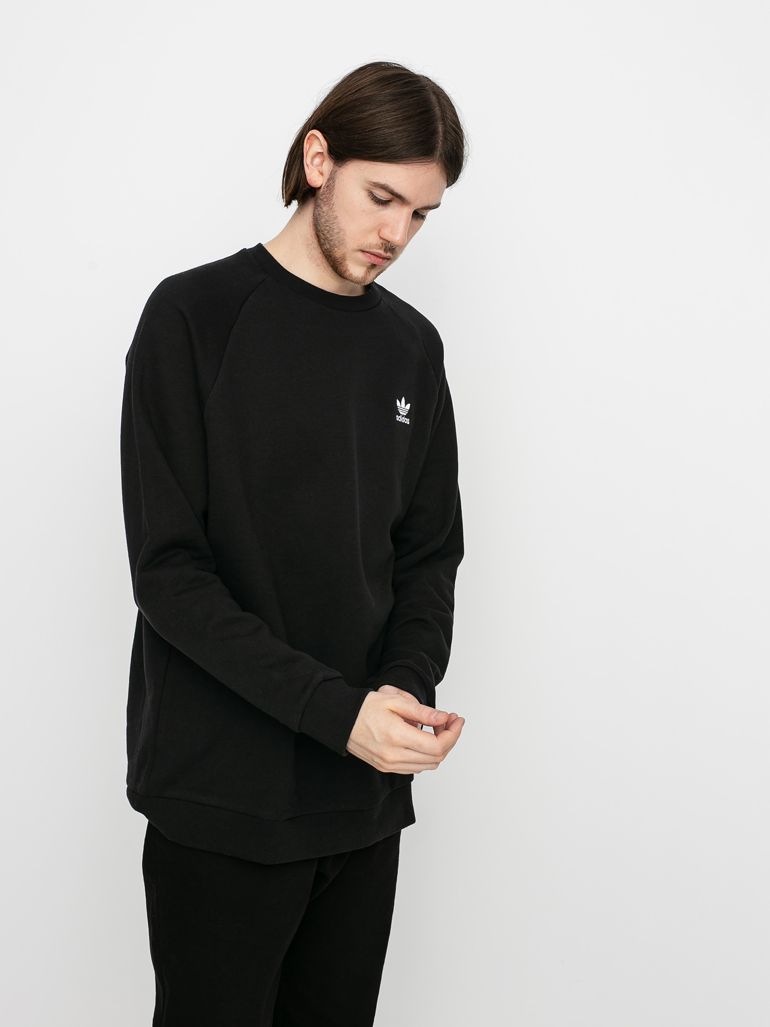 adidas originals essential crew neck sweat in black