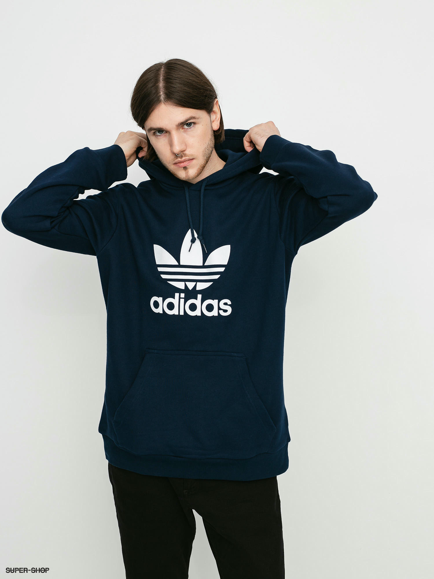 adidas originals mens trefoil hooded sweat collegiate