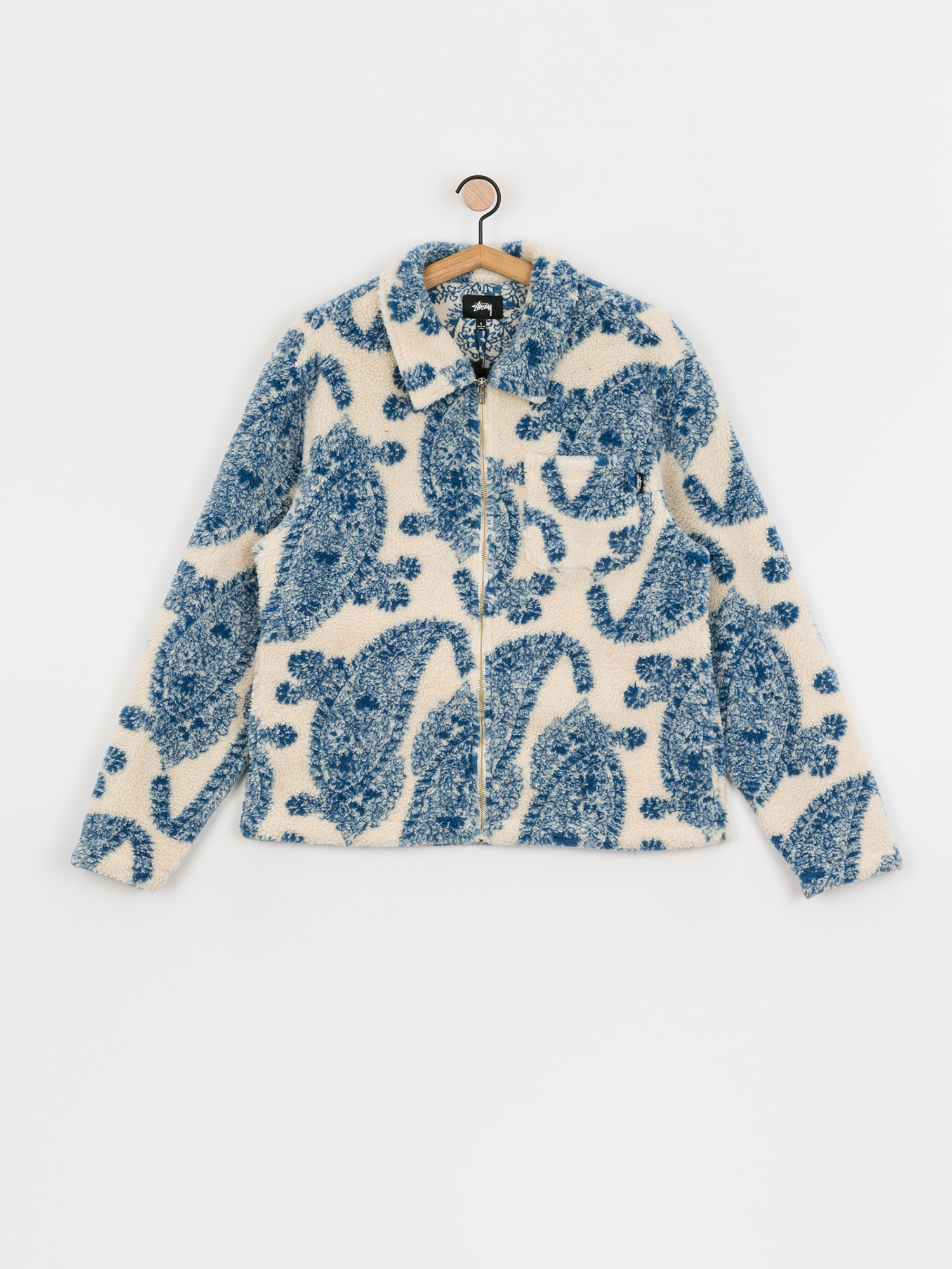 Stussy Big Paisley Full Zip Sherpa Jacke (natural)