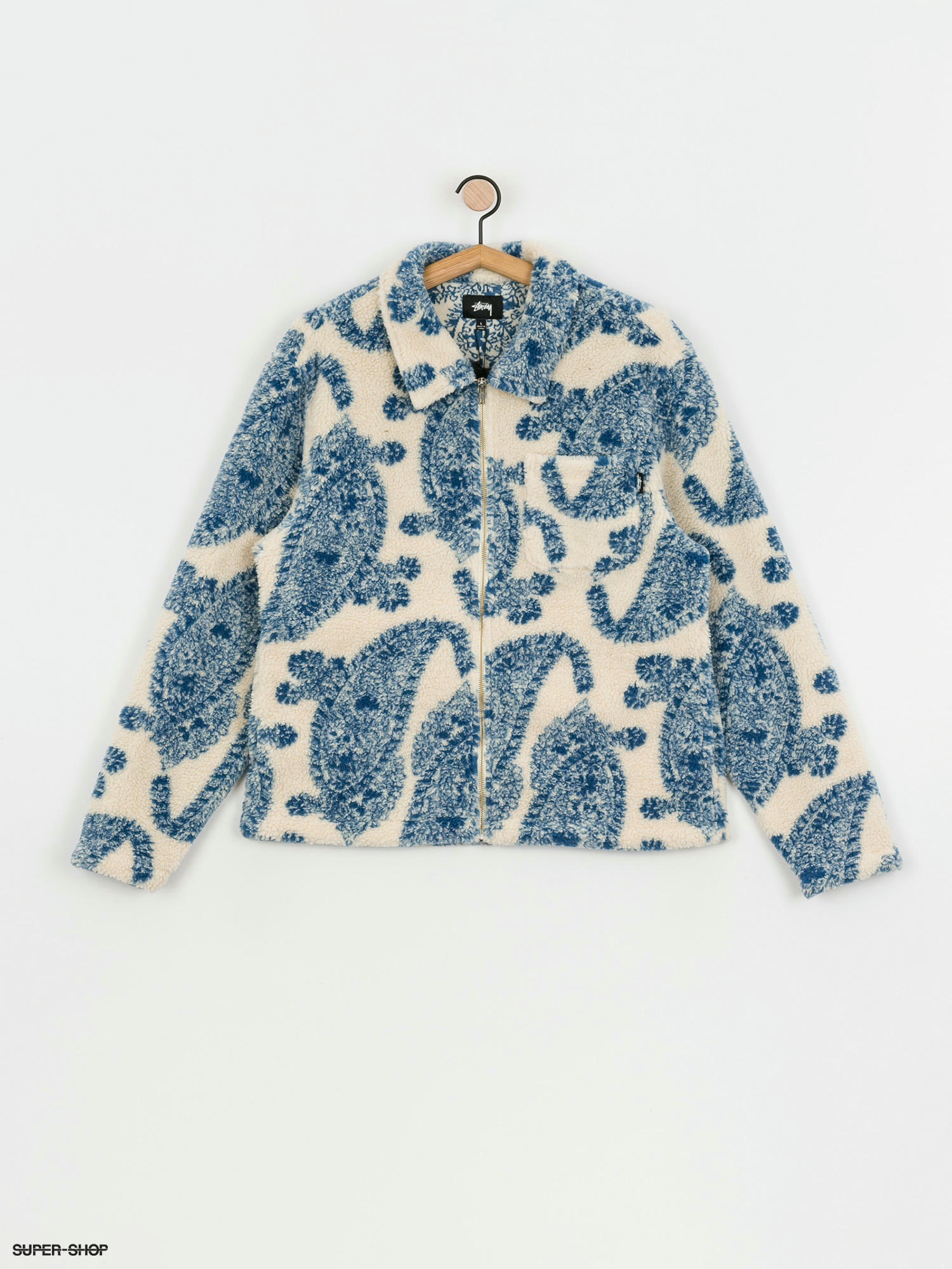 Stussy Big Paisley Full Zip Sherpa Jacket (natural)