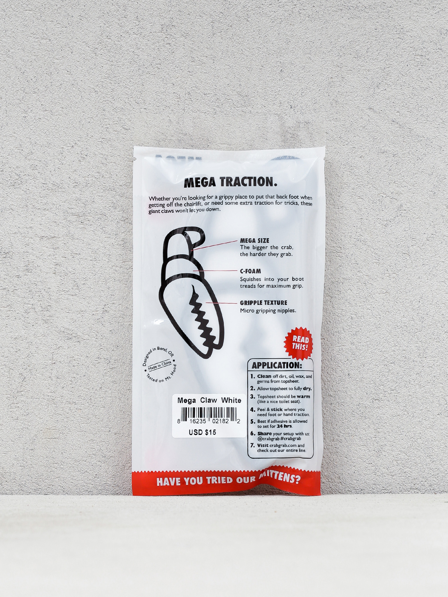 Crab Grab Mega Claws Antirutschpad (black/white)