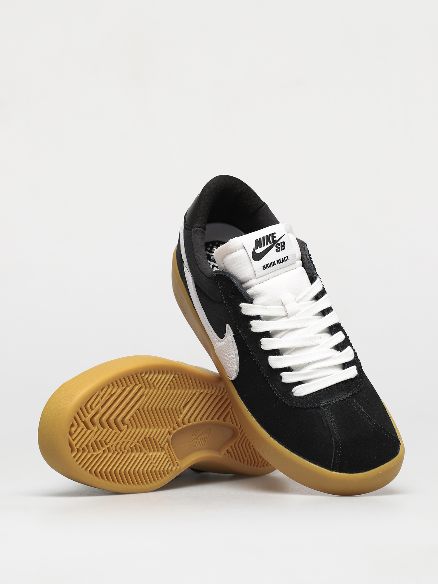 Nike SB Bruin React Schuhe (black/white black gum light brown)