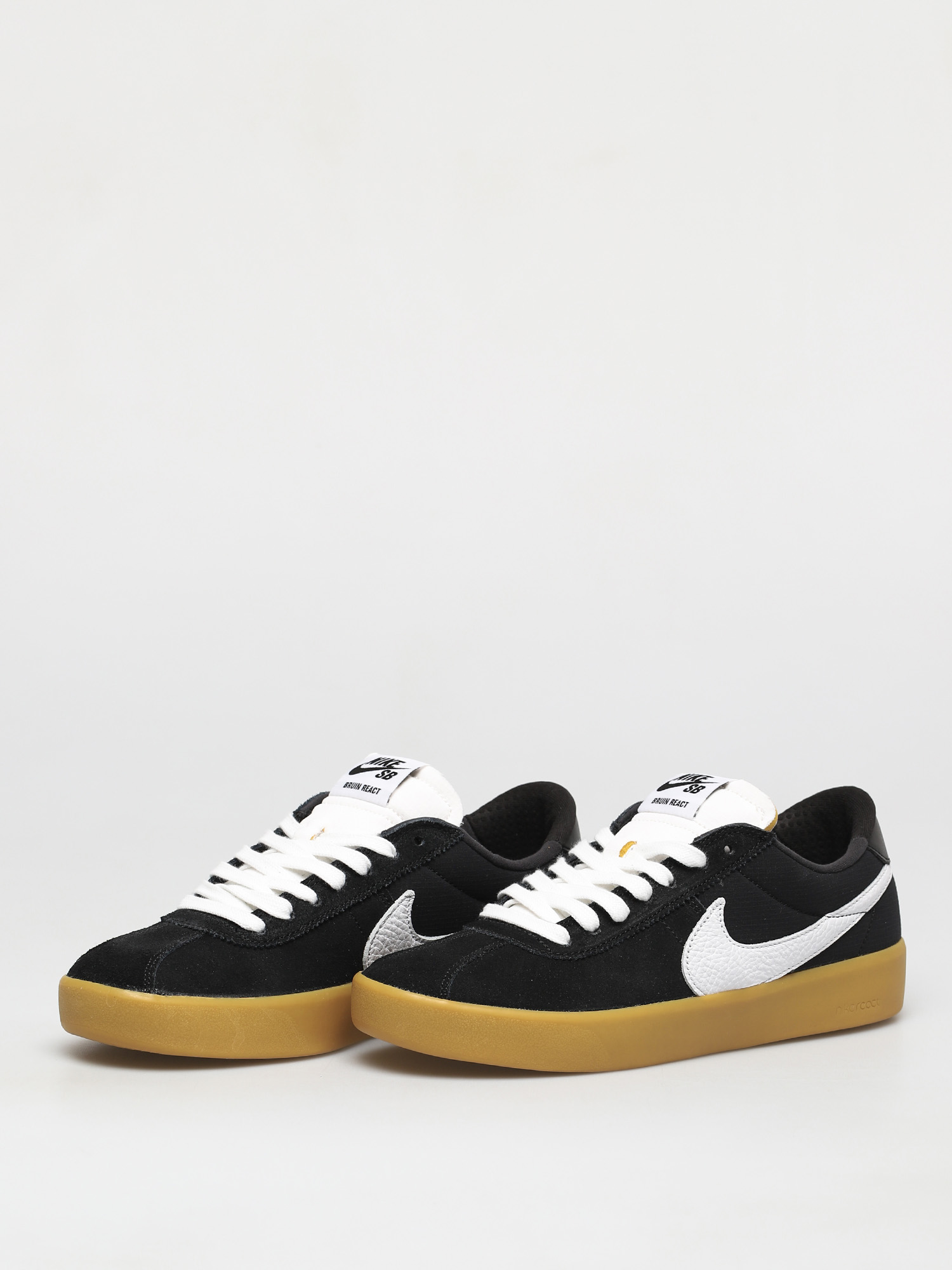 Nike SB Bruin React Shoes (black/white black gum light brown)