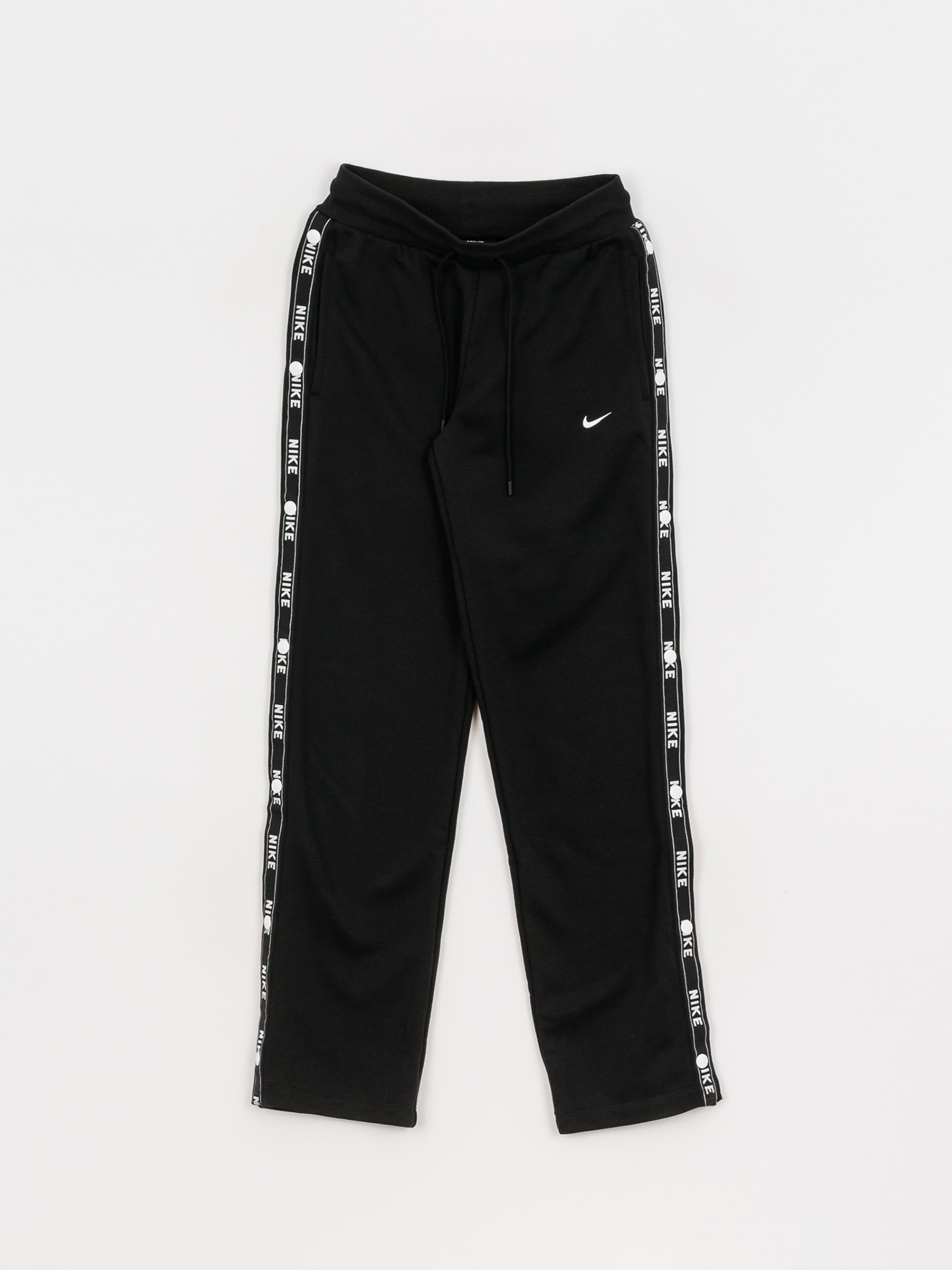 Black nike pants with white stripe fashion