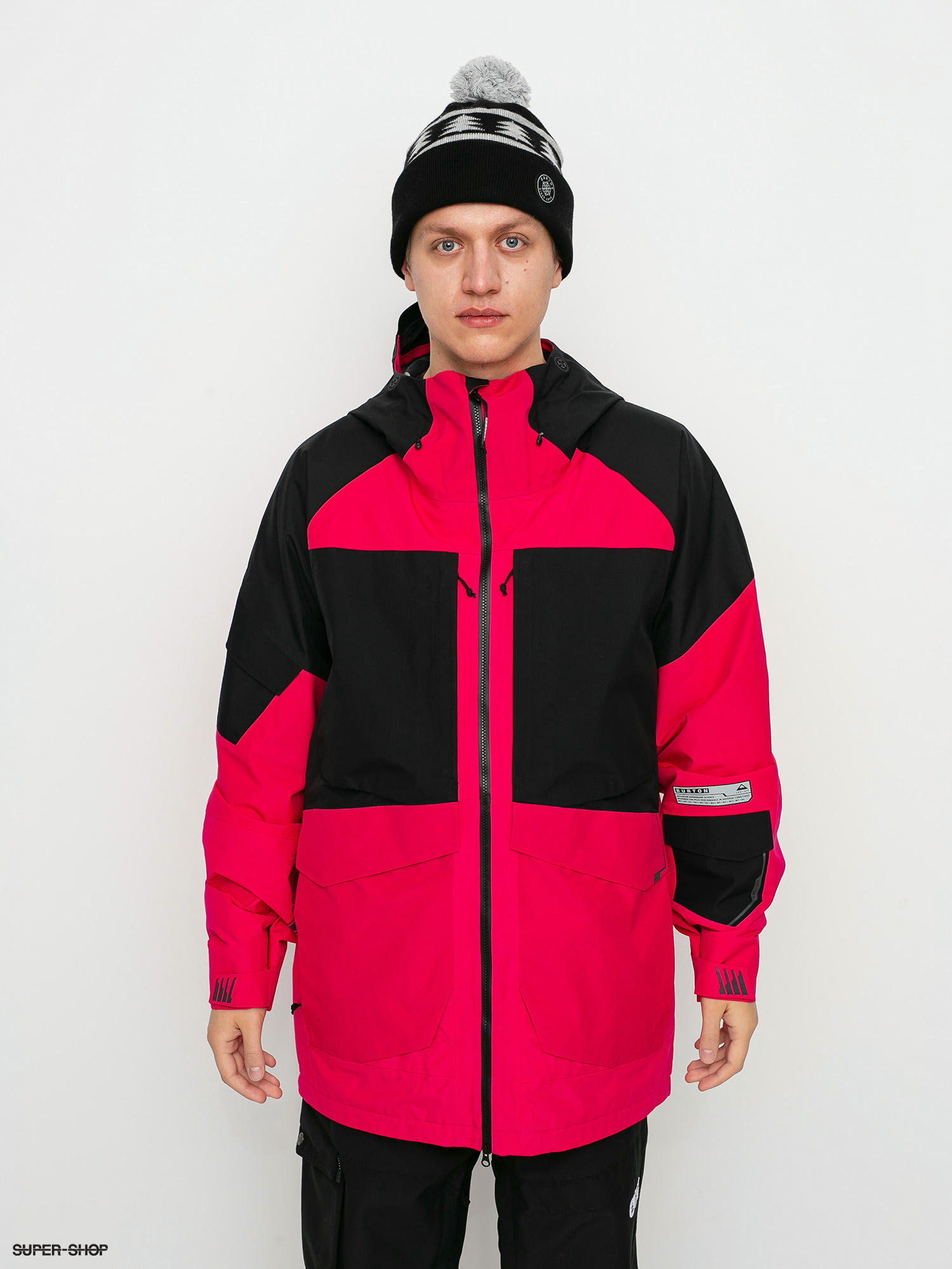 Mens Burton Gore Tex 2L Banshey Snowboard jacket (punchy pink/true black)
