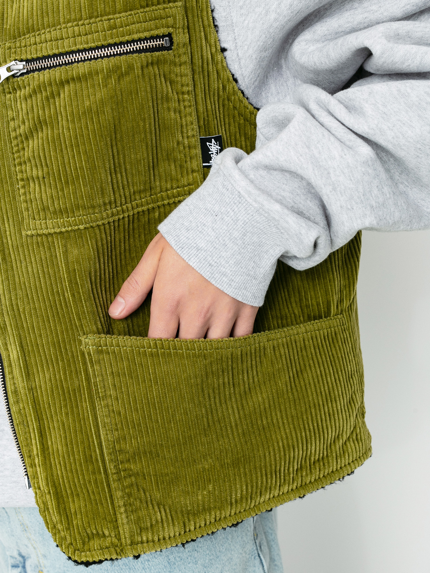 Stussy Wide Wale Reversible Jacket (green)