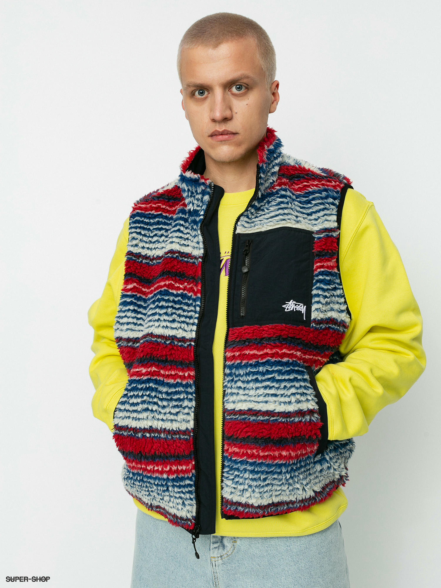 Stussy Striped Sherpa Jacket (multi)