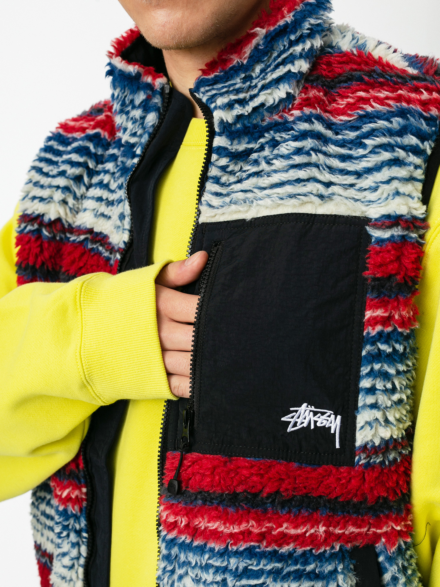 Stussy Striped Sherpa Jacket (multi)