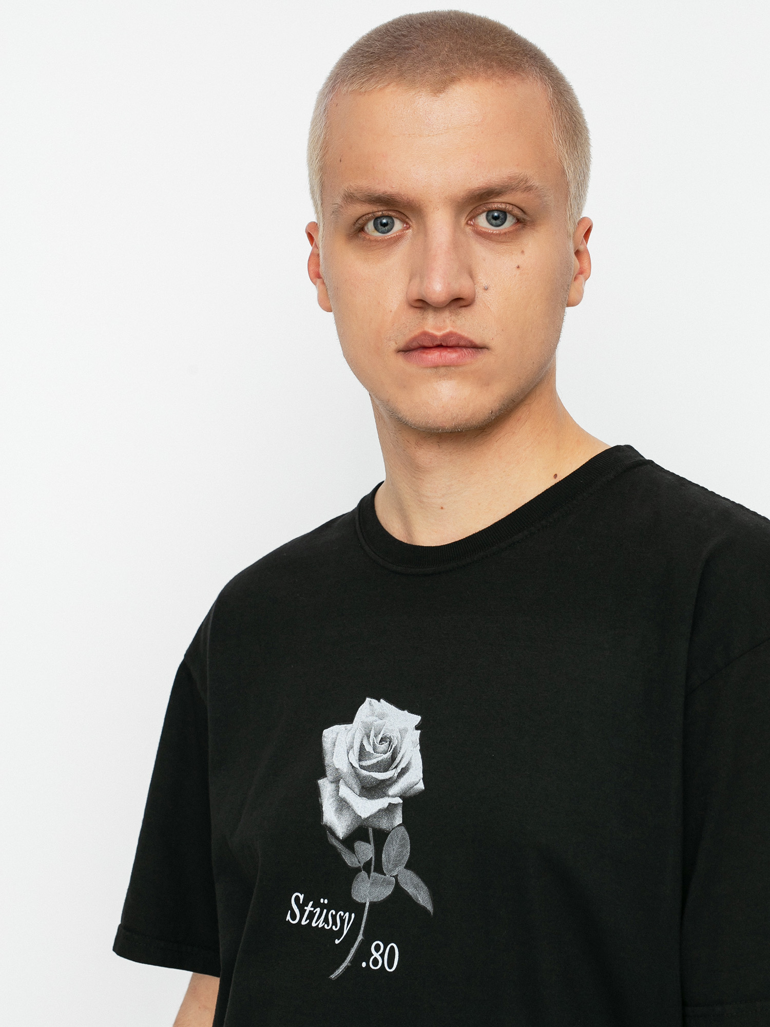 Stussy 80 Rose Pig. Dyed T-Shirt (black)