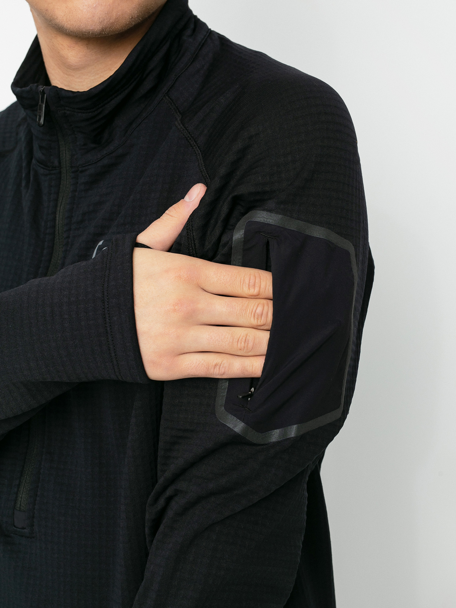 half zip black fleece