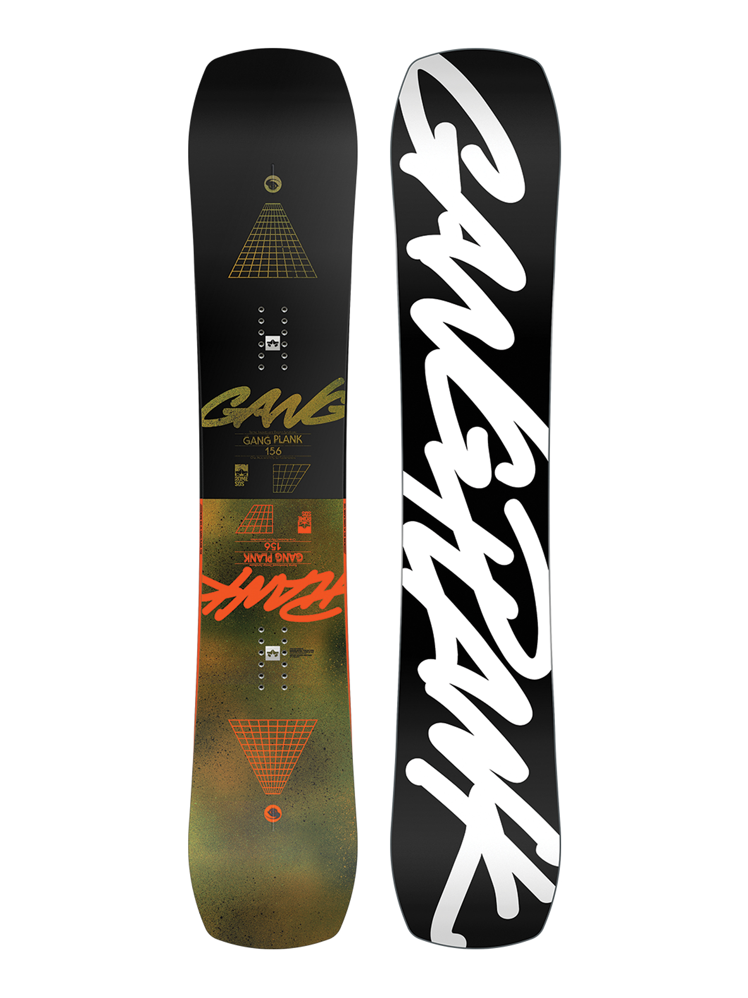 Rome Gang Plank Snowboard - black (black/white)