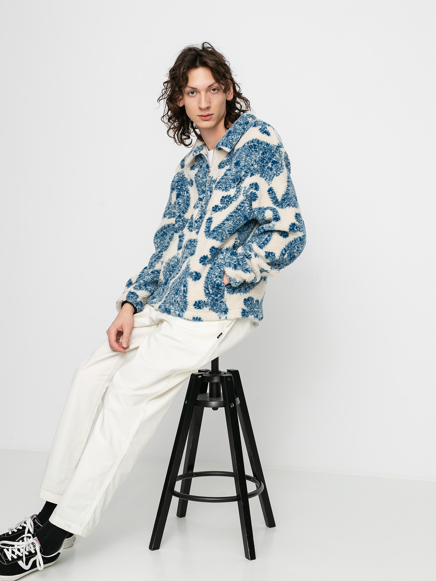 Stussy Big Paisley Full Zip Sherpa Jacket (natural)