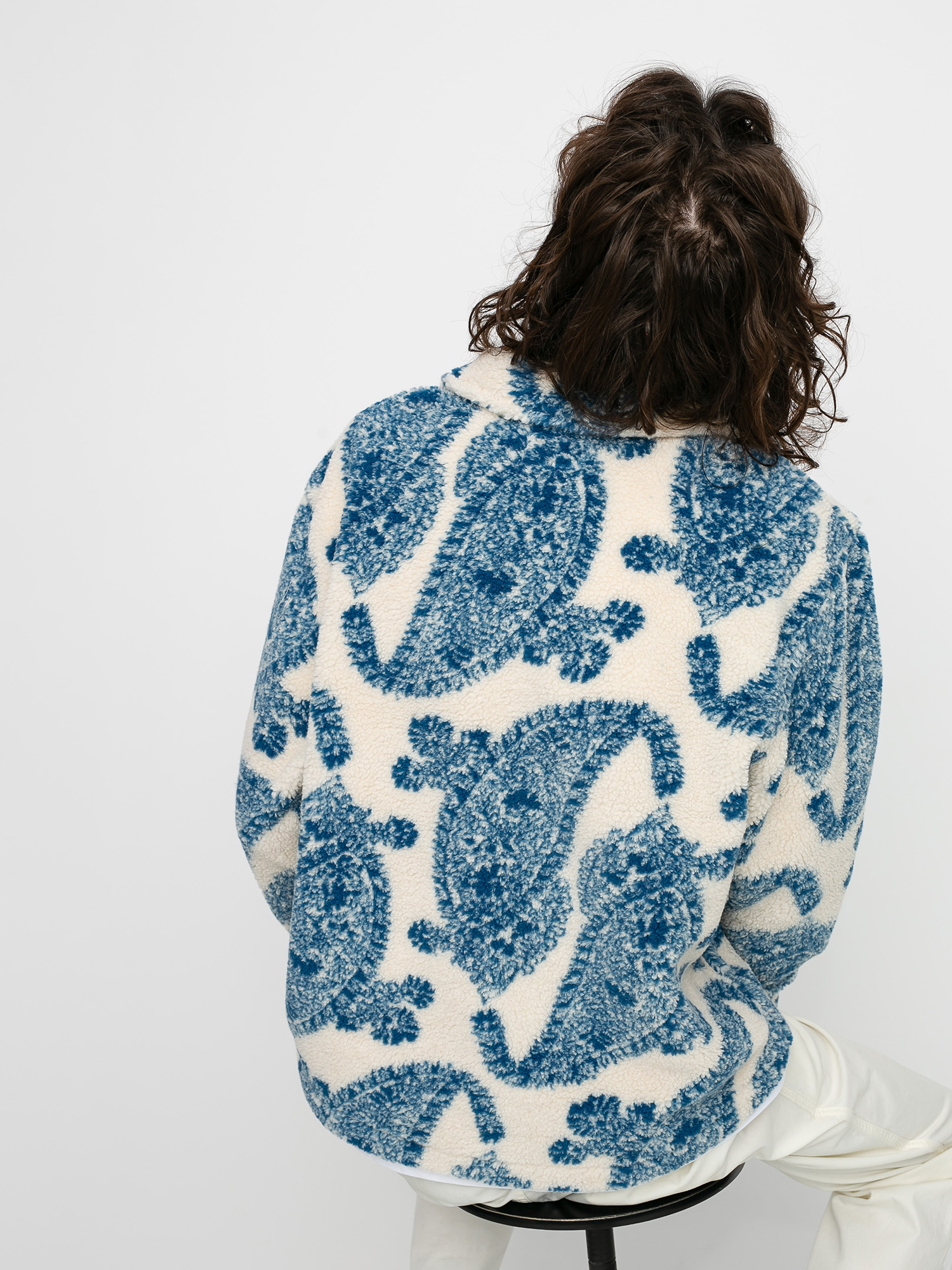 Stussy Big Paisley Full Zip Sherpa Jacke (natural)