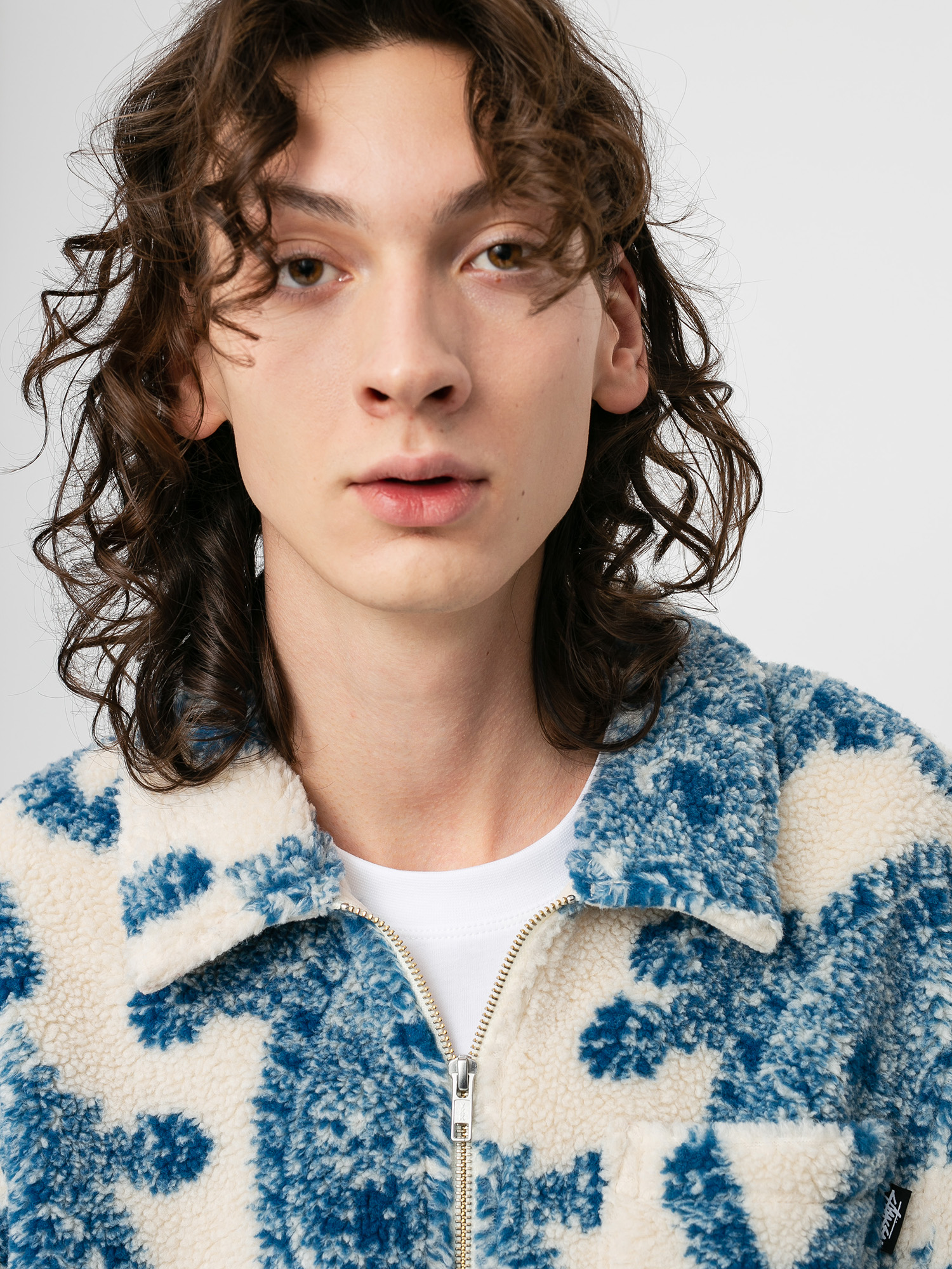 Stussy Big Paisley Full Zip Sherpa Jacket (natural)